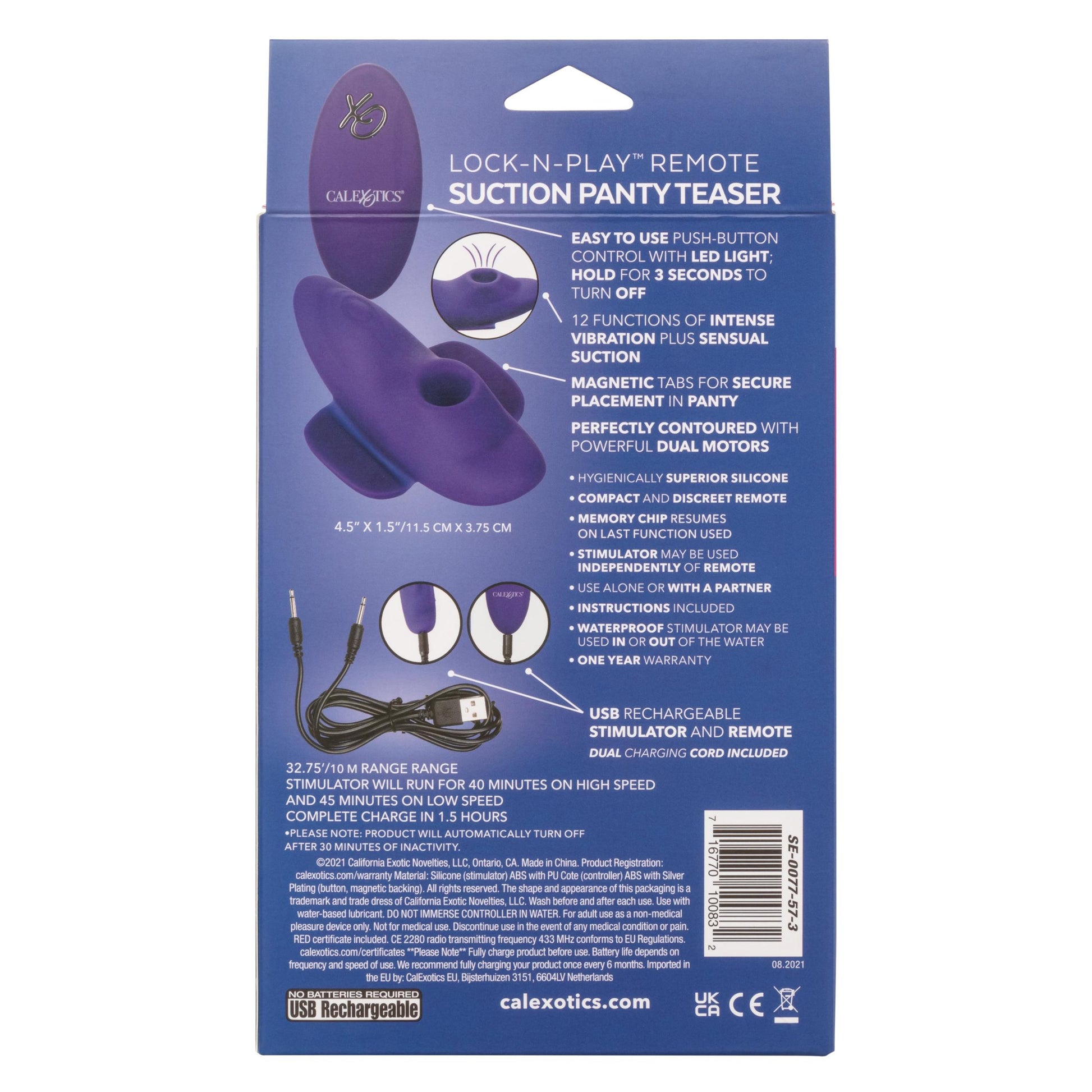 Lock-N-Play Remote Suction Panty Teaser - Purple - Not Very Vanilla