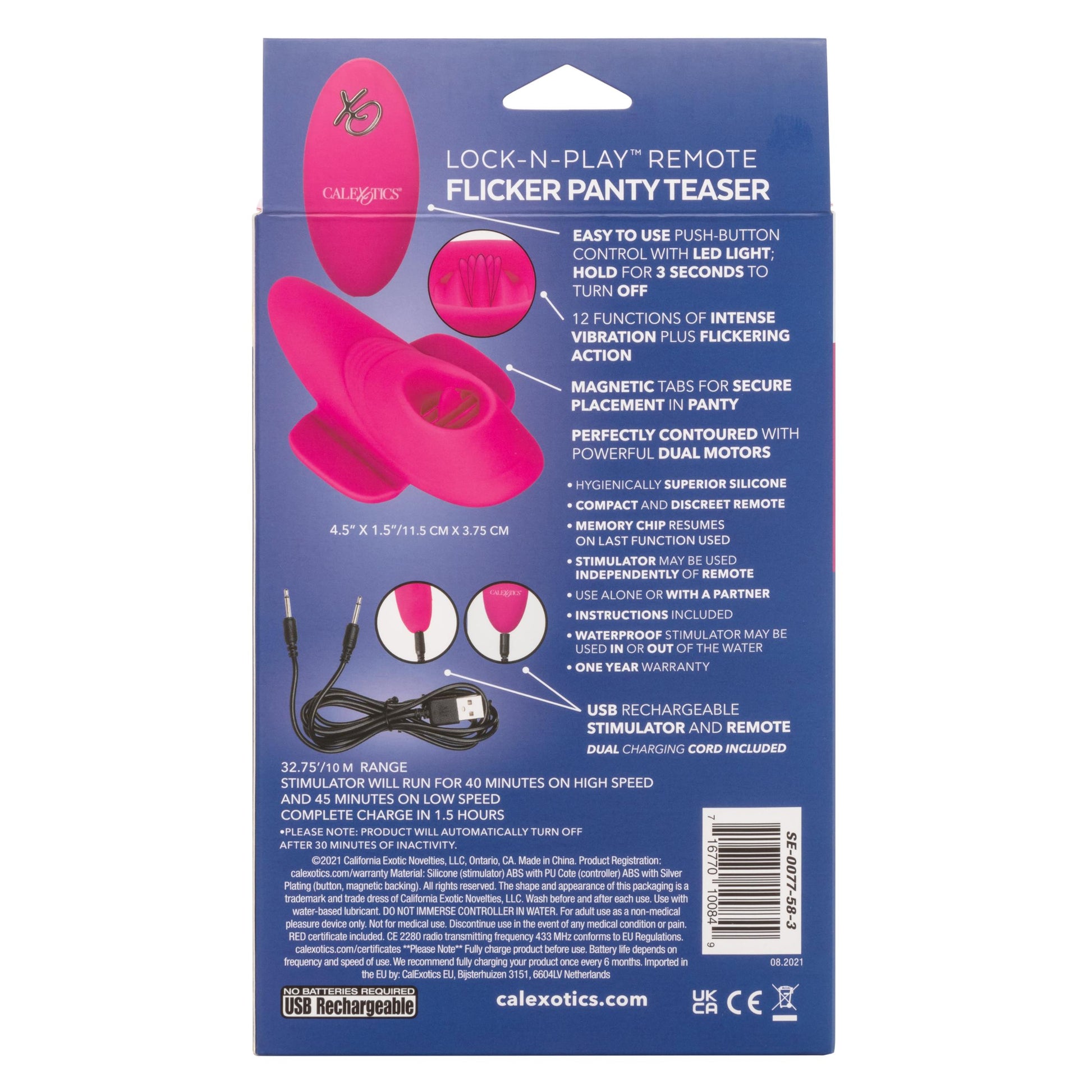 Lock-N-Play Remote Flicker Panty Teaser - Pink - Not Very Vanilla