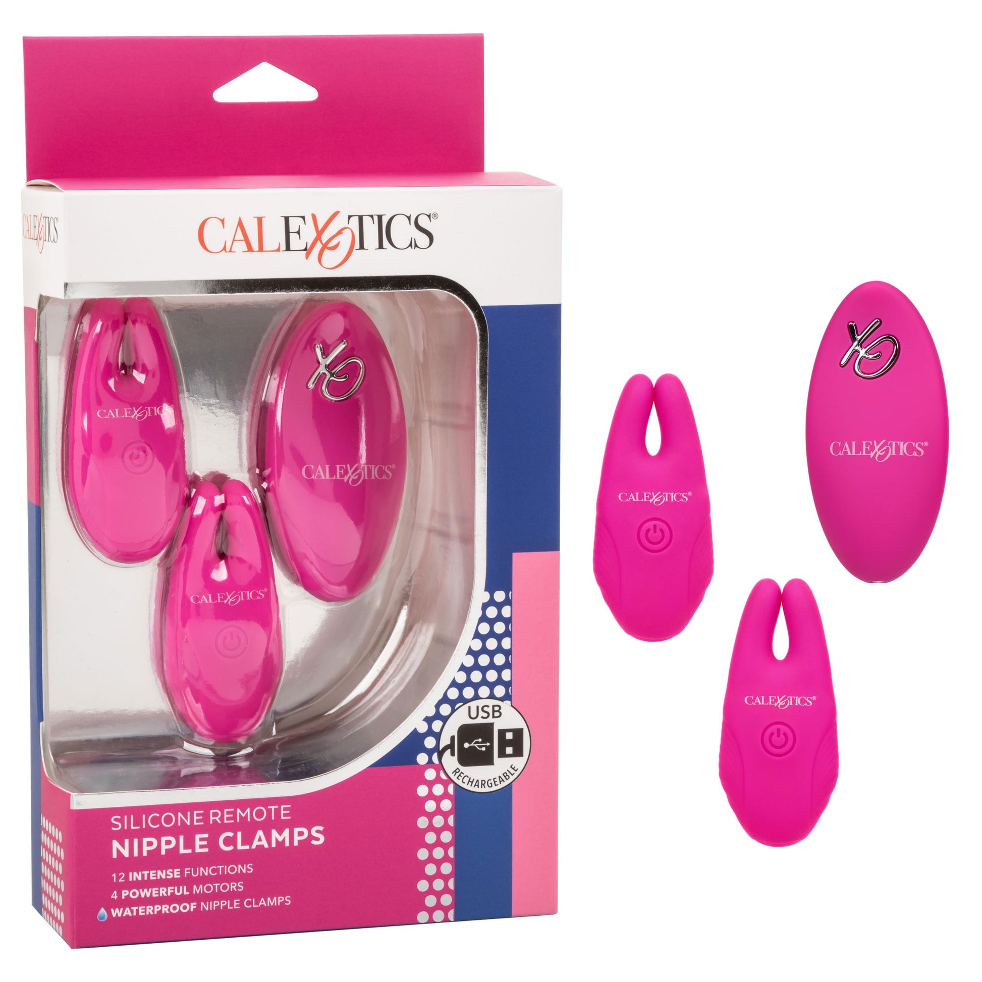 Silicone Remote Nipple Clamps - Pink - Not Very Vanilla