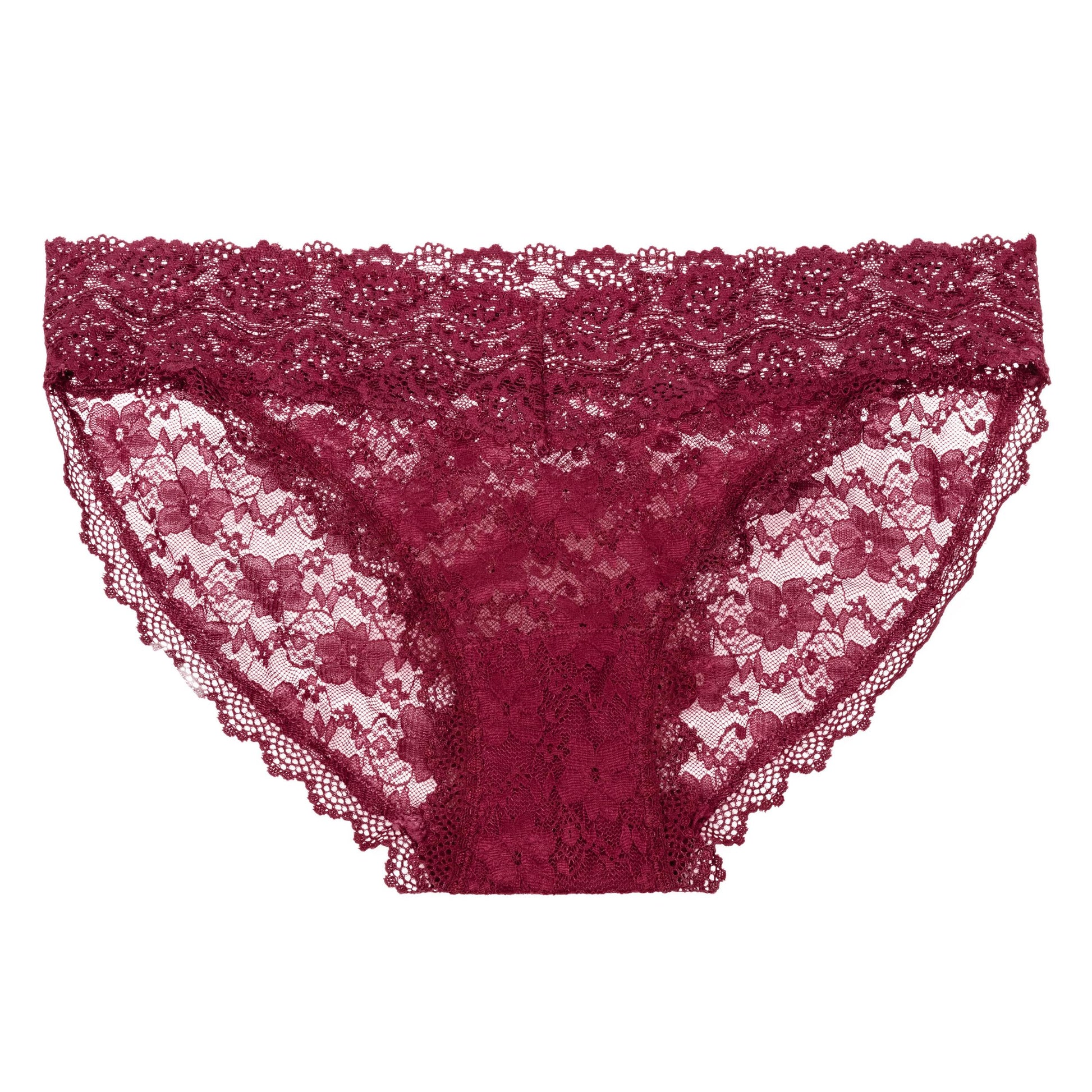 Remote Control Lace Panty Set - S/ M - Burgundy - Not Very Vanilla