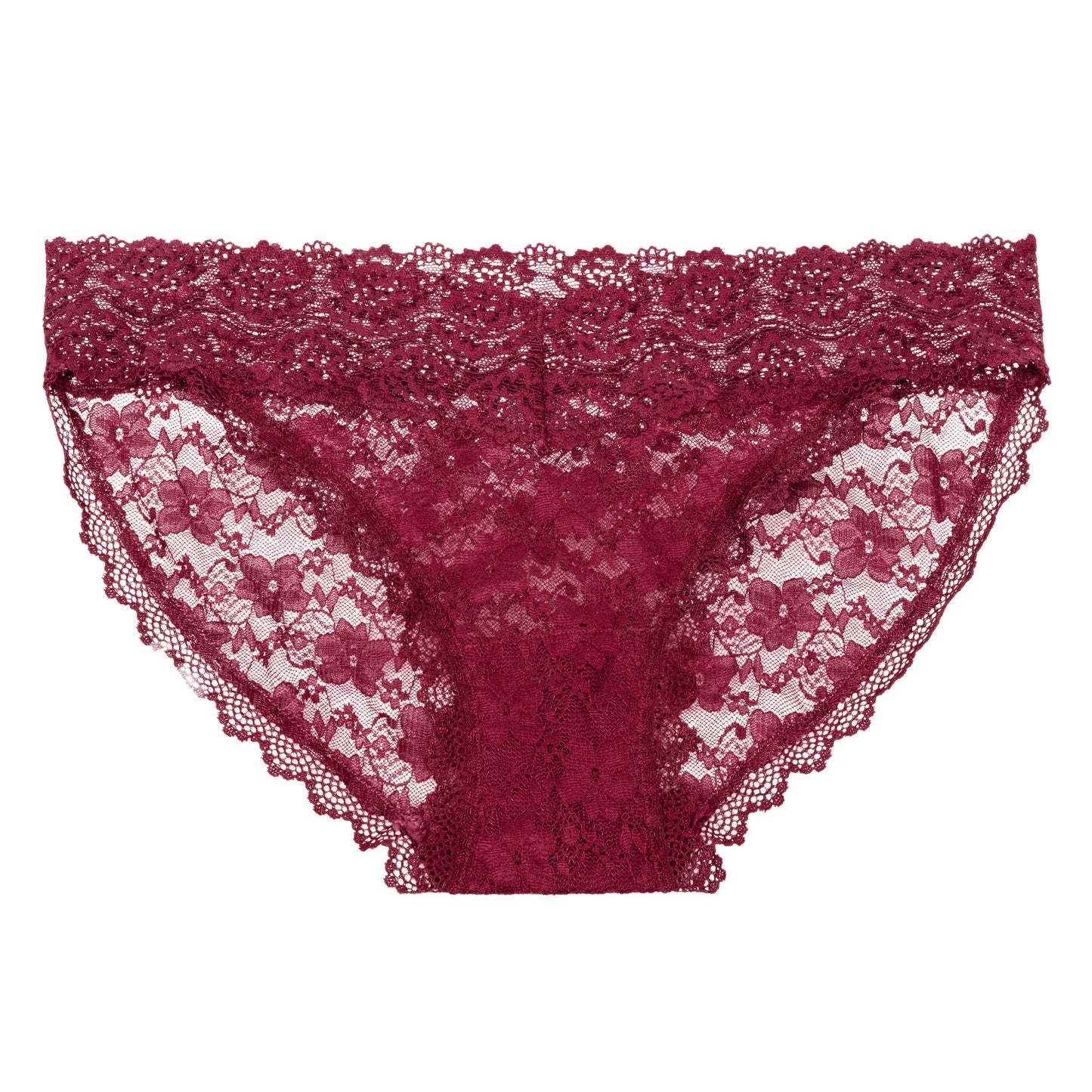 Remote Control Lace Panty Set - L/ XL - Burgundy - Not Very Vanilla