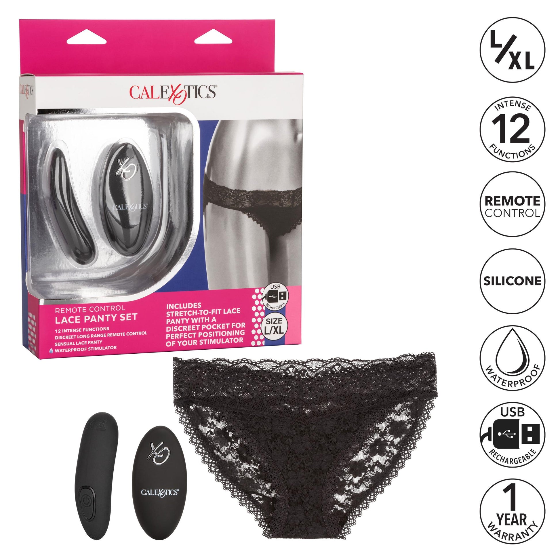 Remote Control Lace Panty Set - L/xl - Not Very Vanilla