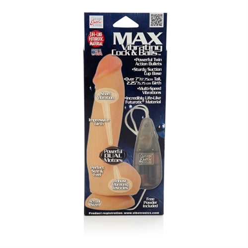 Max Vibrating Cock and Balls - Natural - Not Very Vanilla