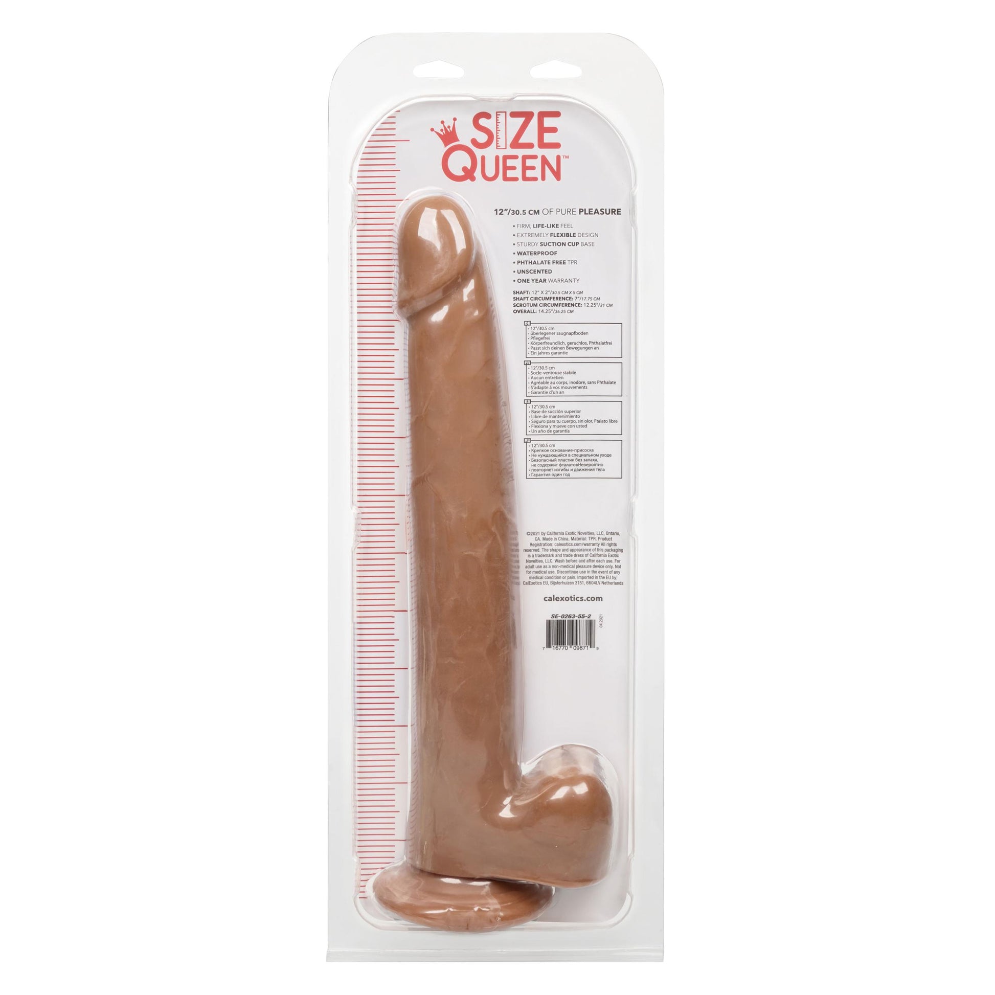 Size Queen 12 inch/30.5 Cm - Brown - Not Very Vanilla