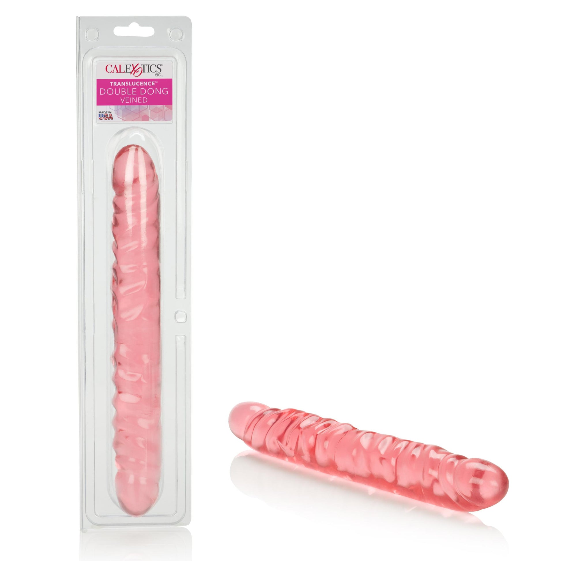 Translucence 12 Inches Veined Double Dong - Pink - Not Very Vanilla