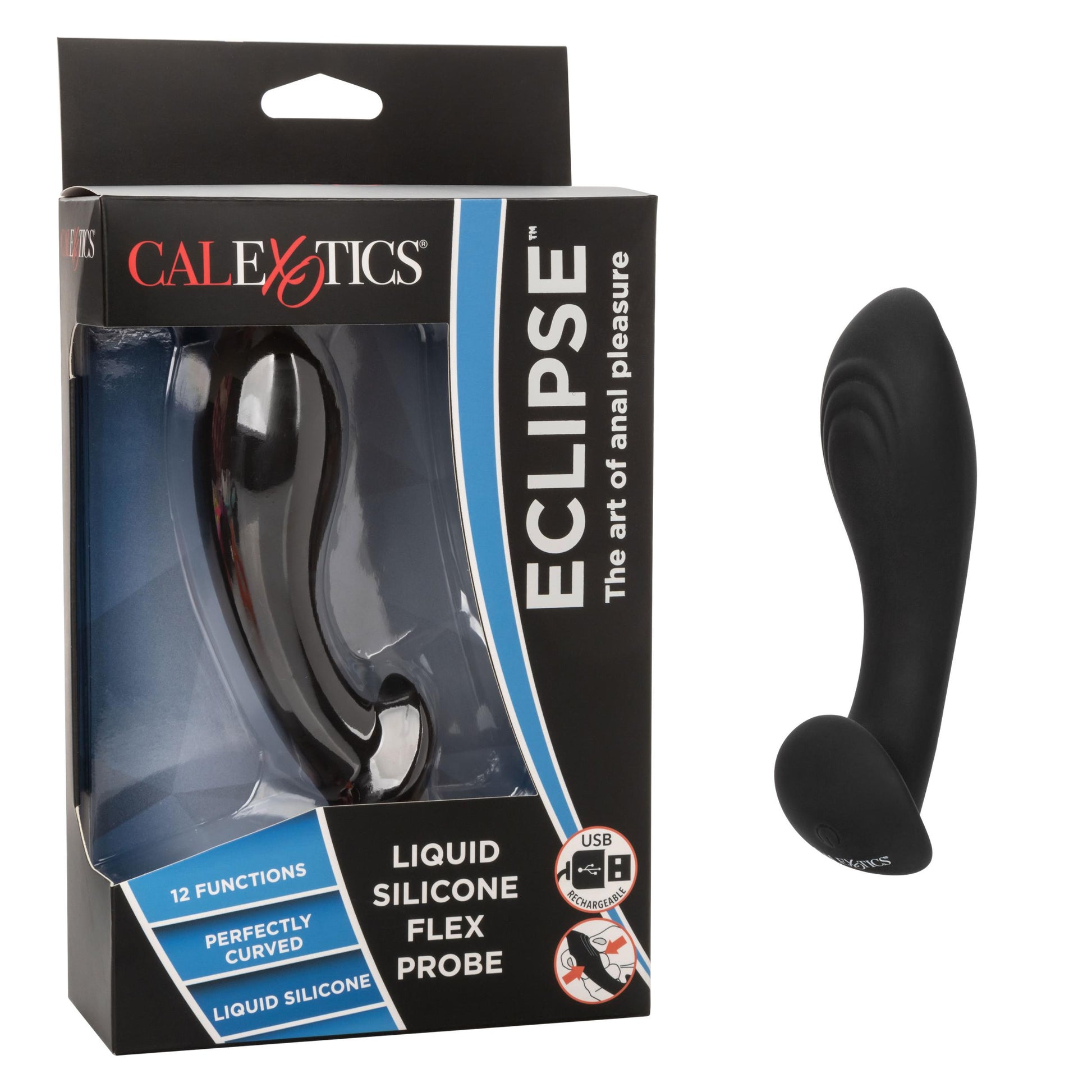 Eclipse Liquid Silicone Flex Probe - Black - Not Very Vanilla