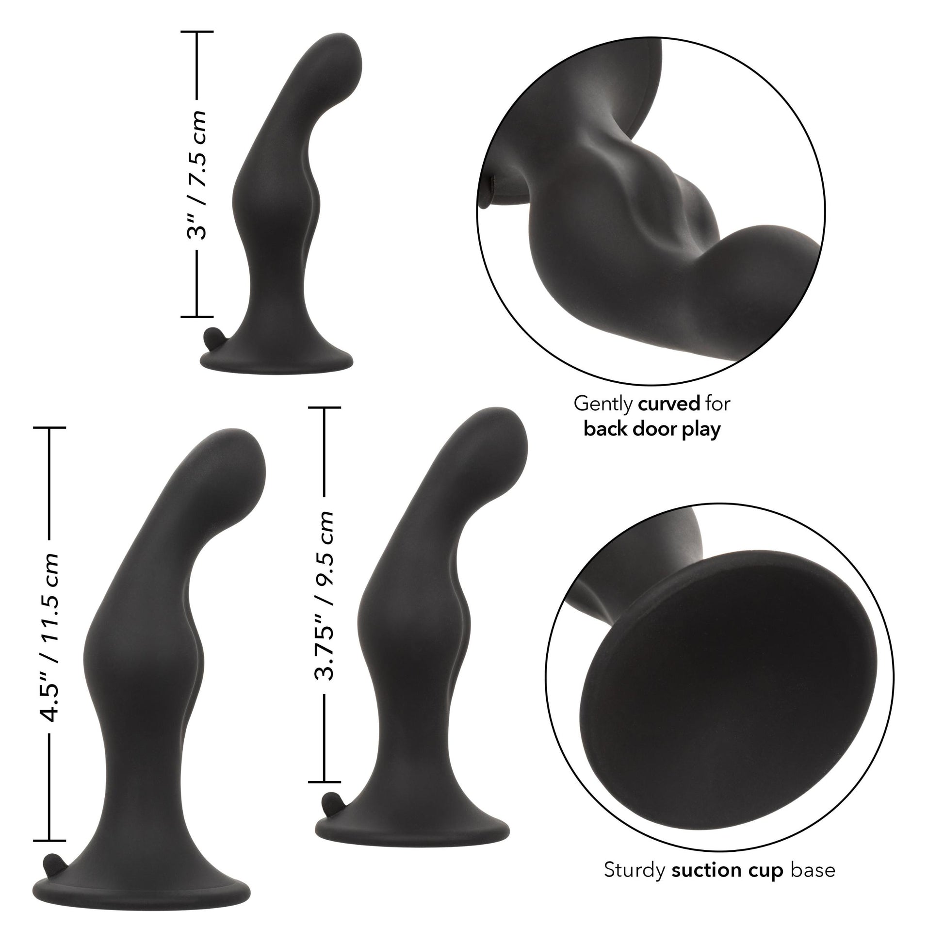 Silicone Anal Ripple Kit - Black - Not Very Vanilla