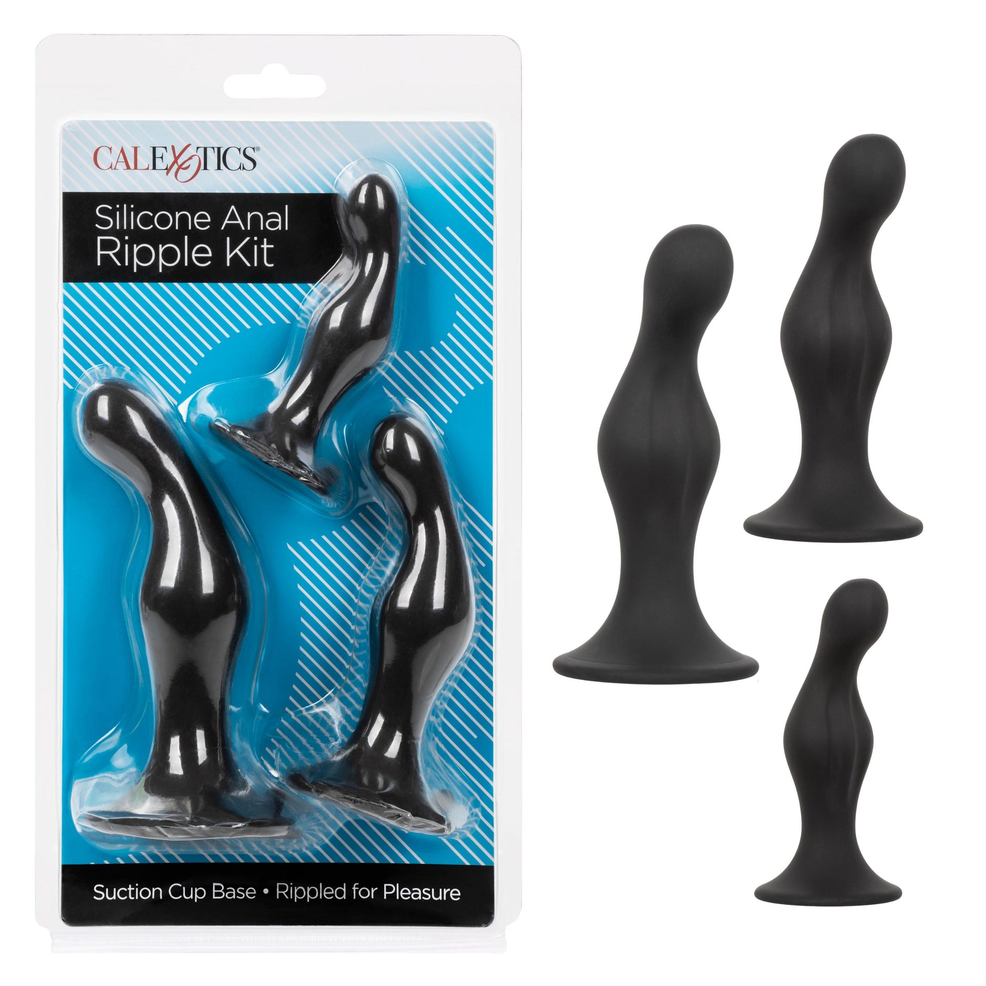 Silicone Anal Ripple Kit - Black - Not Very Vanilla