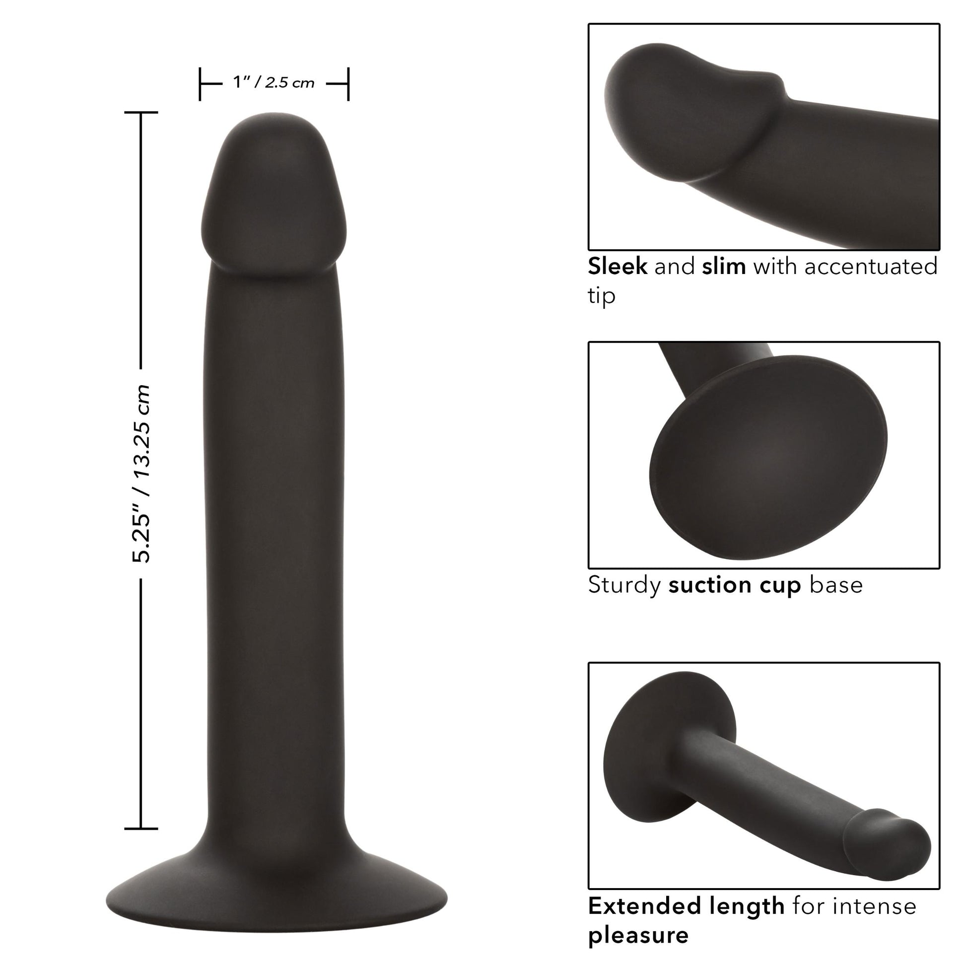 Silicone Slim Anal Stud - Black - Not Very Vanilla