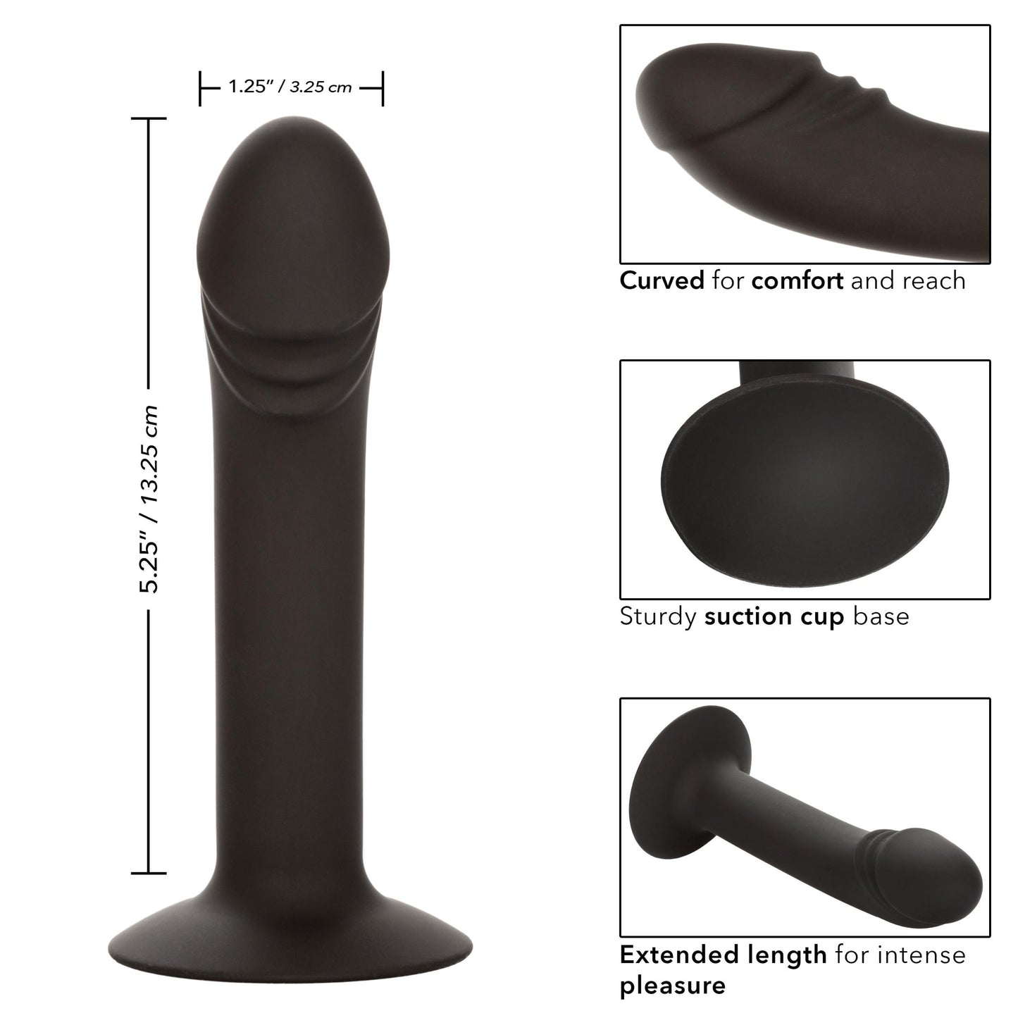 Silicone Curved Anal Stud - Black - Not Very Vanilla