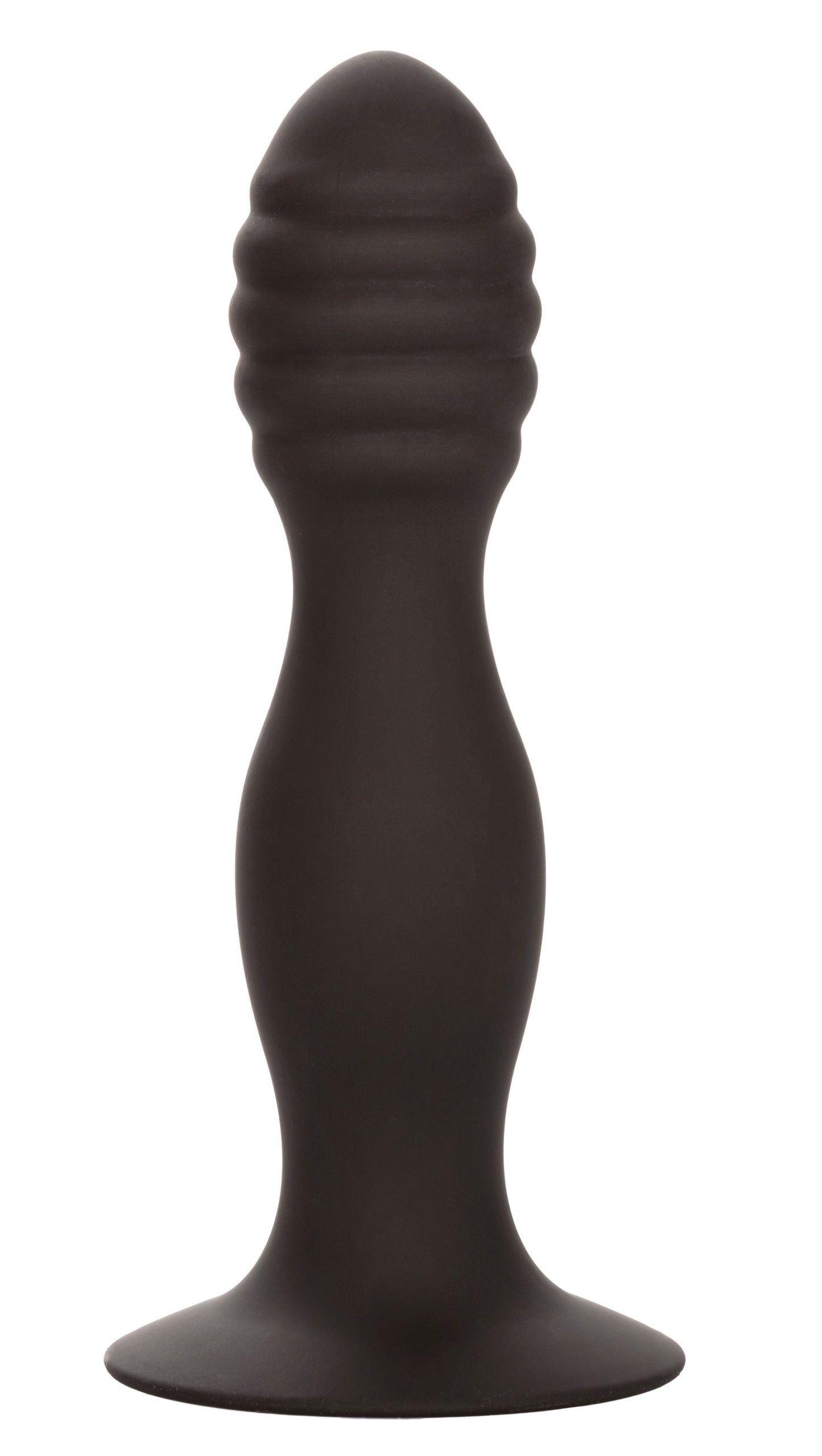 Silicone Ribbed Anal Stud - Black - Not Very Vanilla