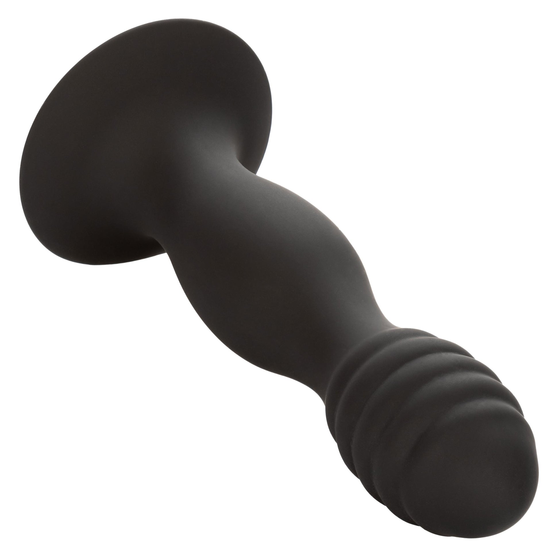 Silicone Ribbed Anal Stud - Black - Not Very Vanilla