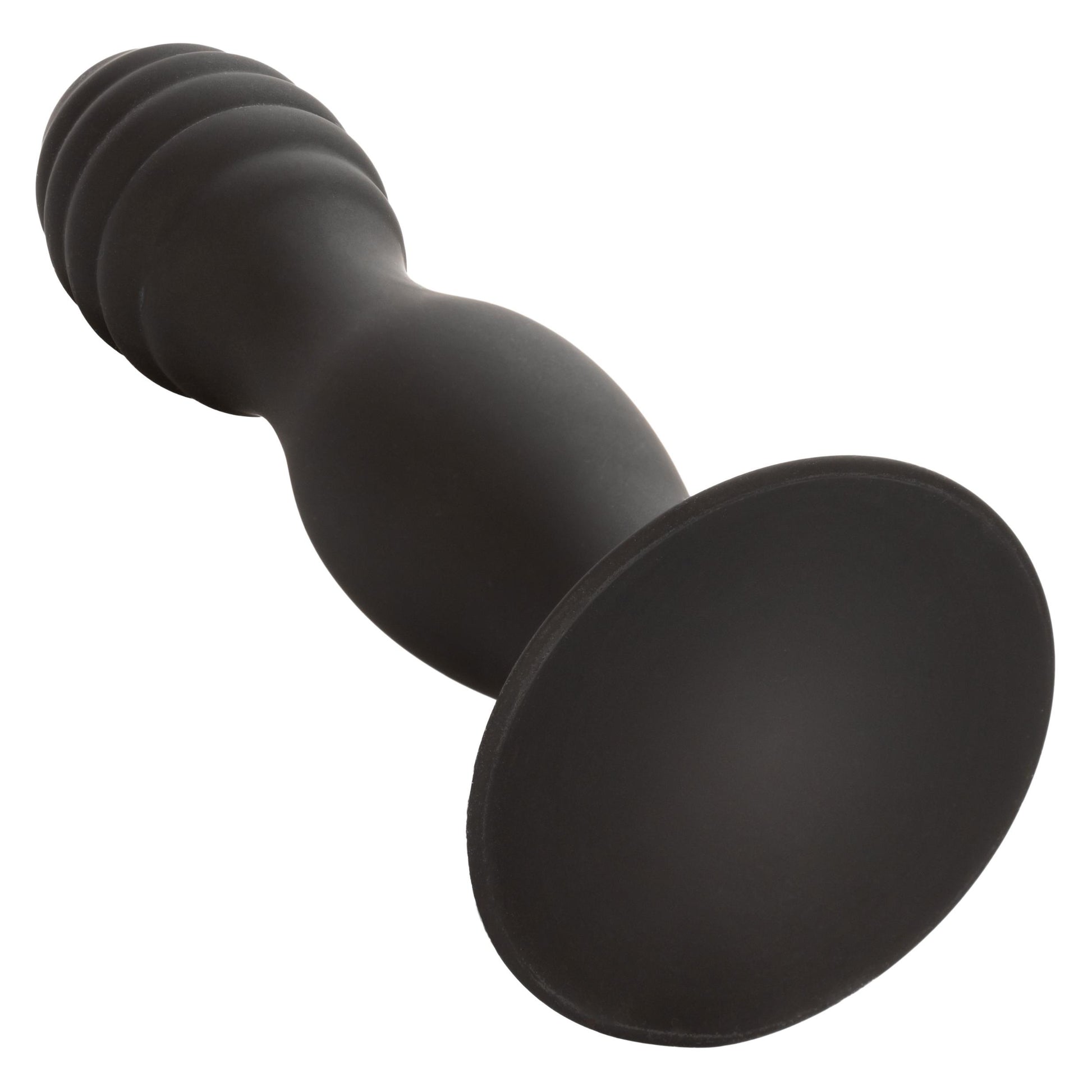 Silicone Ribbed Anal Stud - Black - Not Very Vanilla