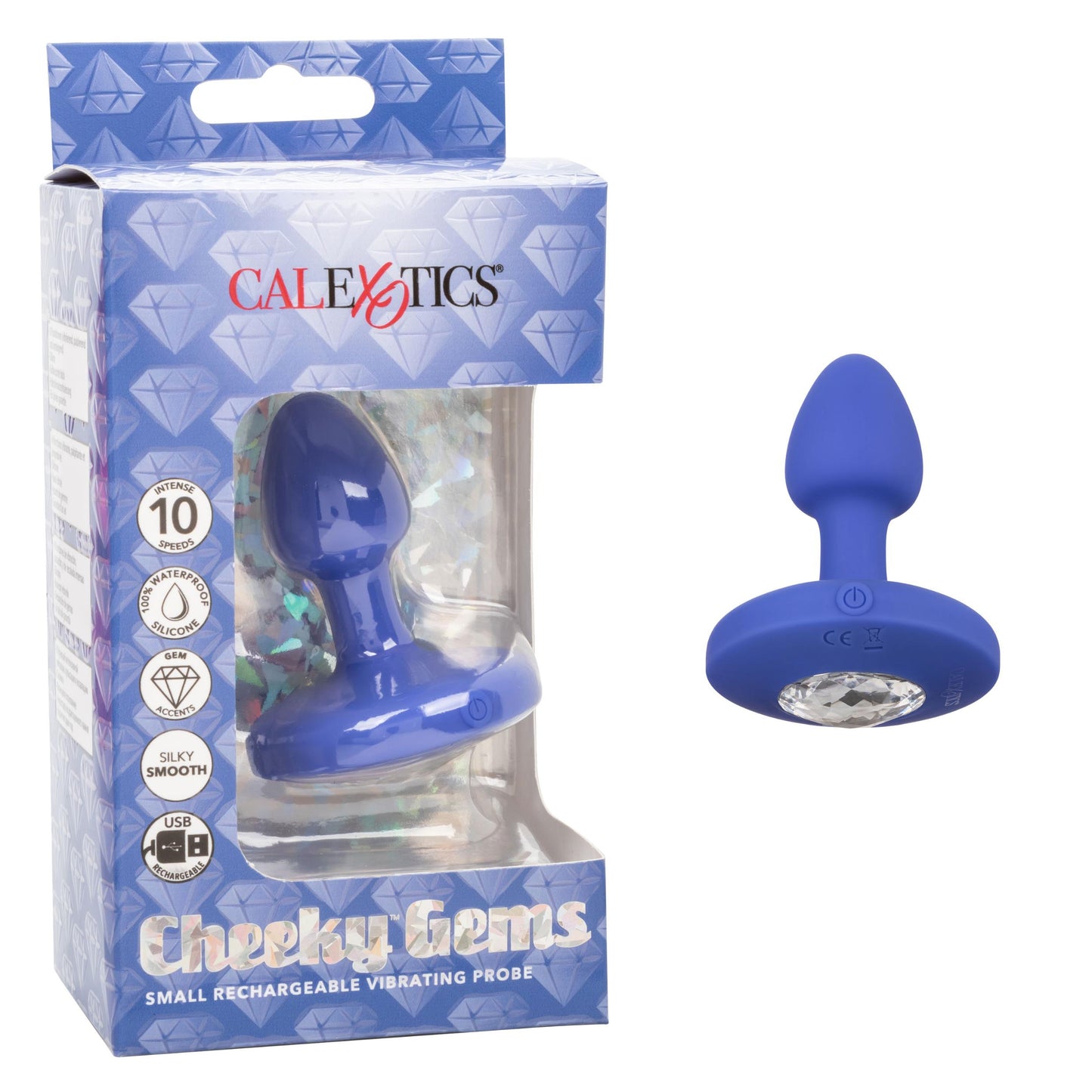 Cheeky Gems - Small Rechargeable Vibrating Probe - Vibrating Probe - Blue - Not Very Vanilla