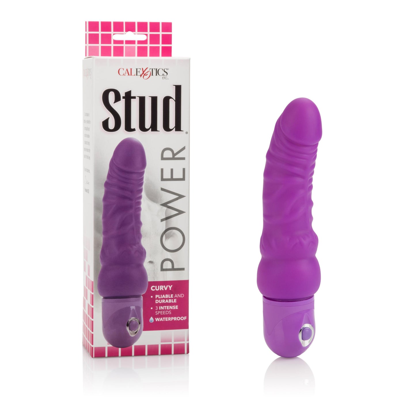 Waterproof Power Stud Curvy Dong - Purple - Not Very Vanilla