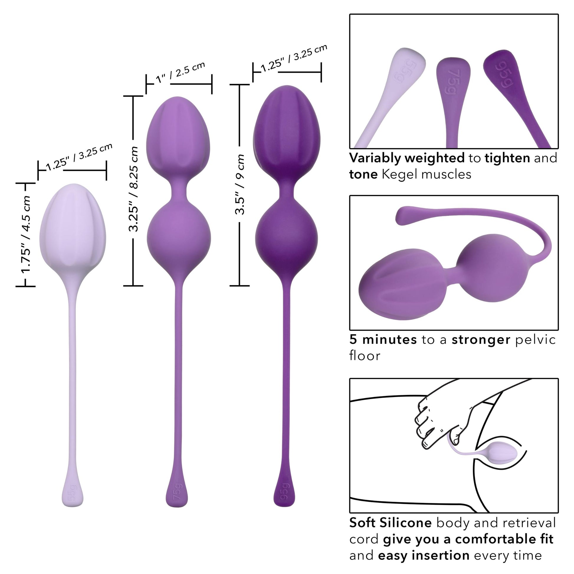 Kegel Training 3-Piece Set - Purple - Not Very Vanilla