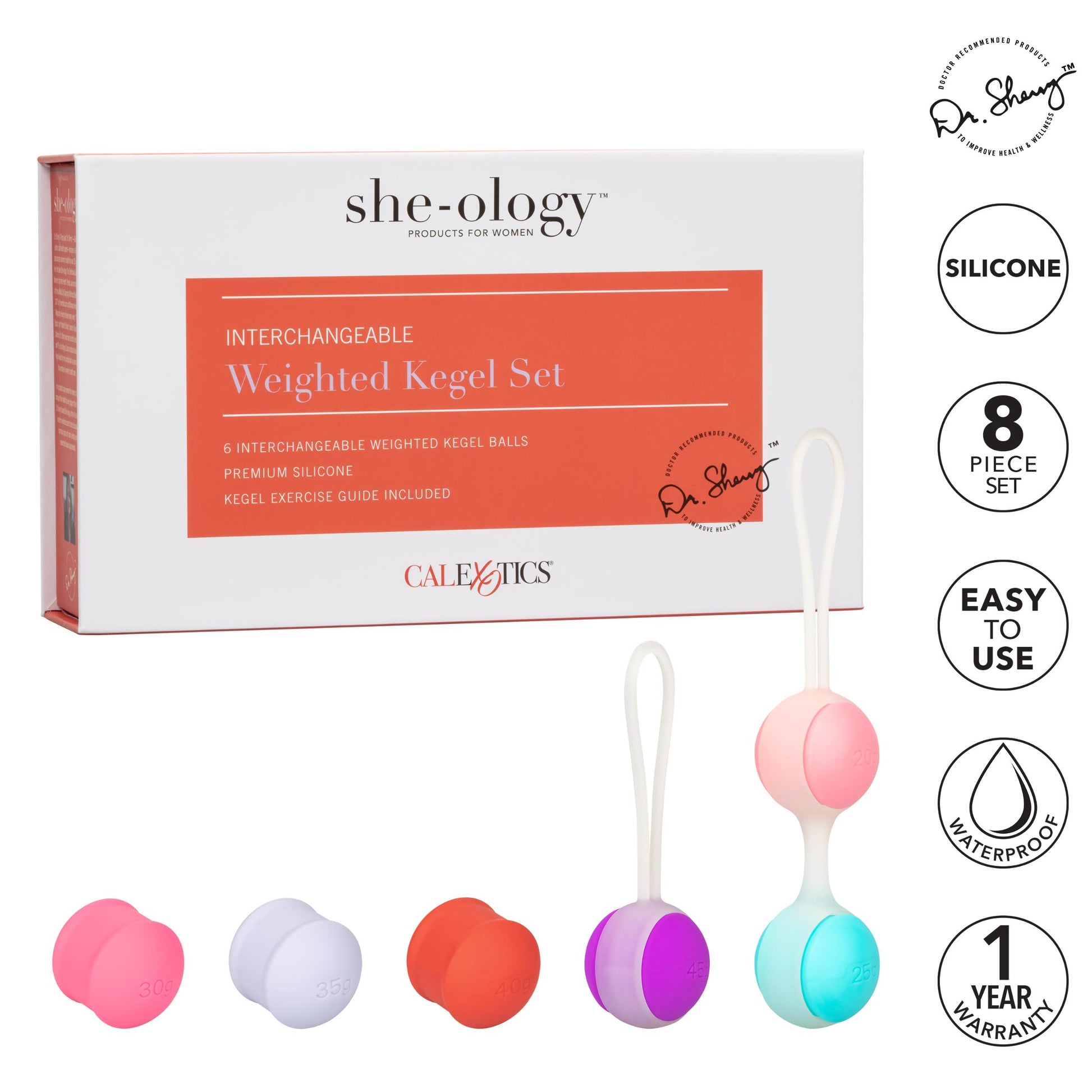 She-Ology Interchangeable Weighted Kegel Set - Not Very Vanilla