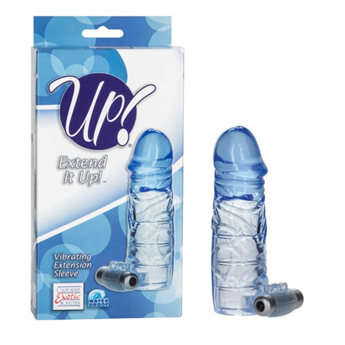 Up Extended It Up Vibrating Extension Sleeve - Blue - Not Very Vanilla