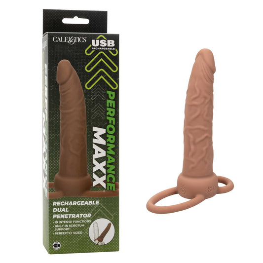 Performance Maxx Rechargeable Dual Penetrator - Brown - Not Very Vanilla