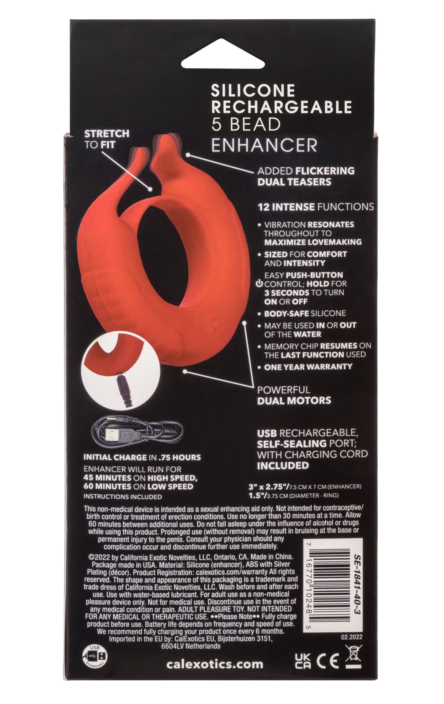 Silicone Rechargeable Taurus Enhancer - Red - Not Very Vanilla