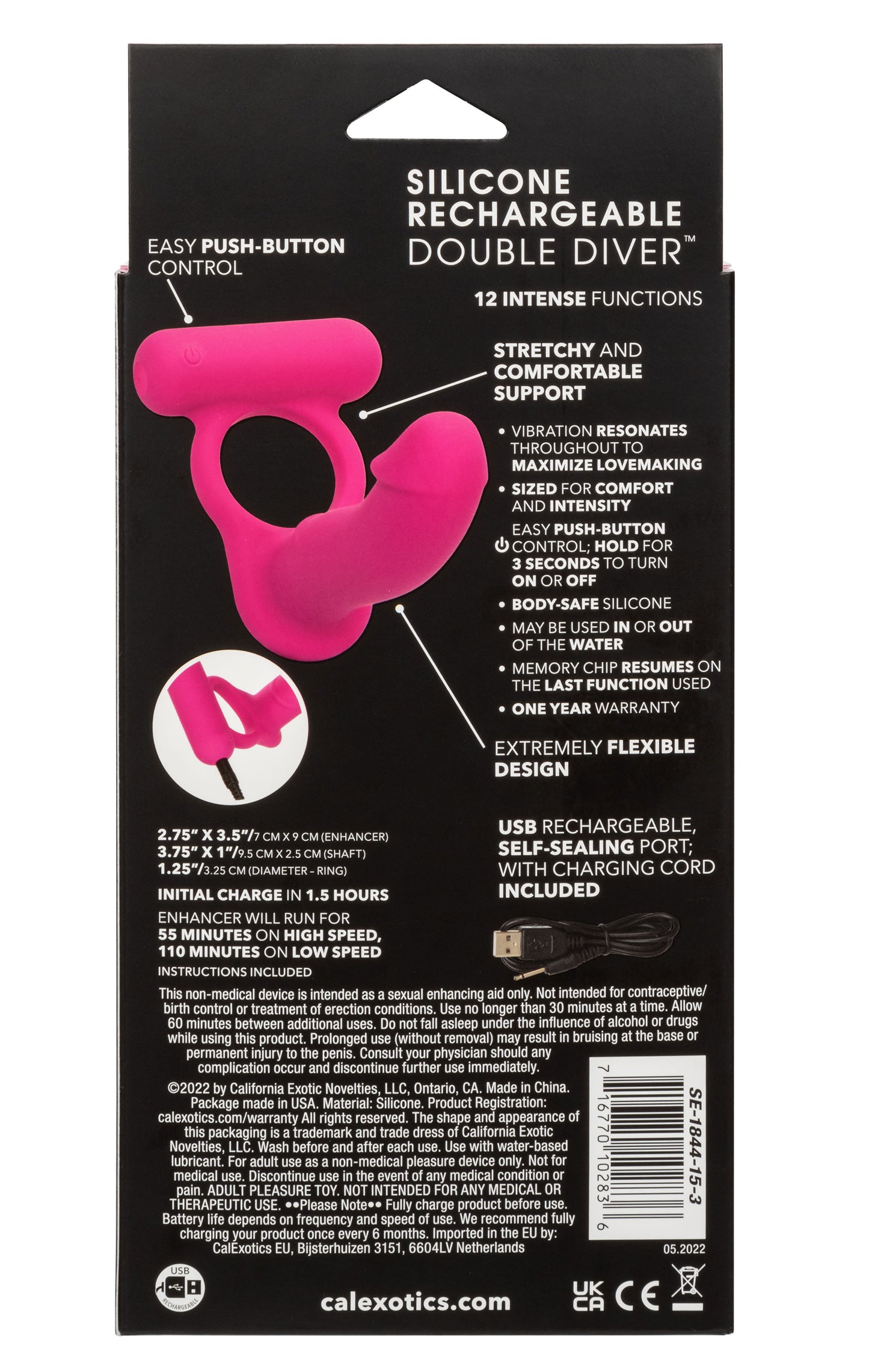 Silicone Rechargeable Double Diver - Pink - Not Very Vanilla