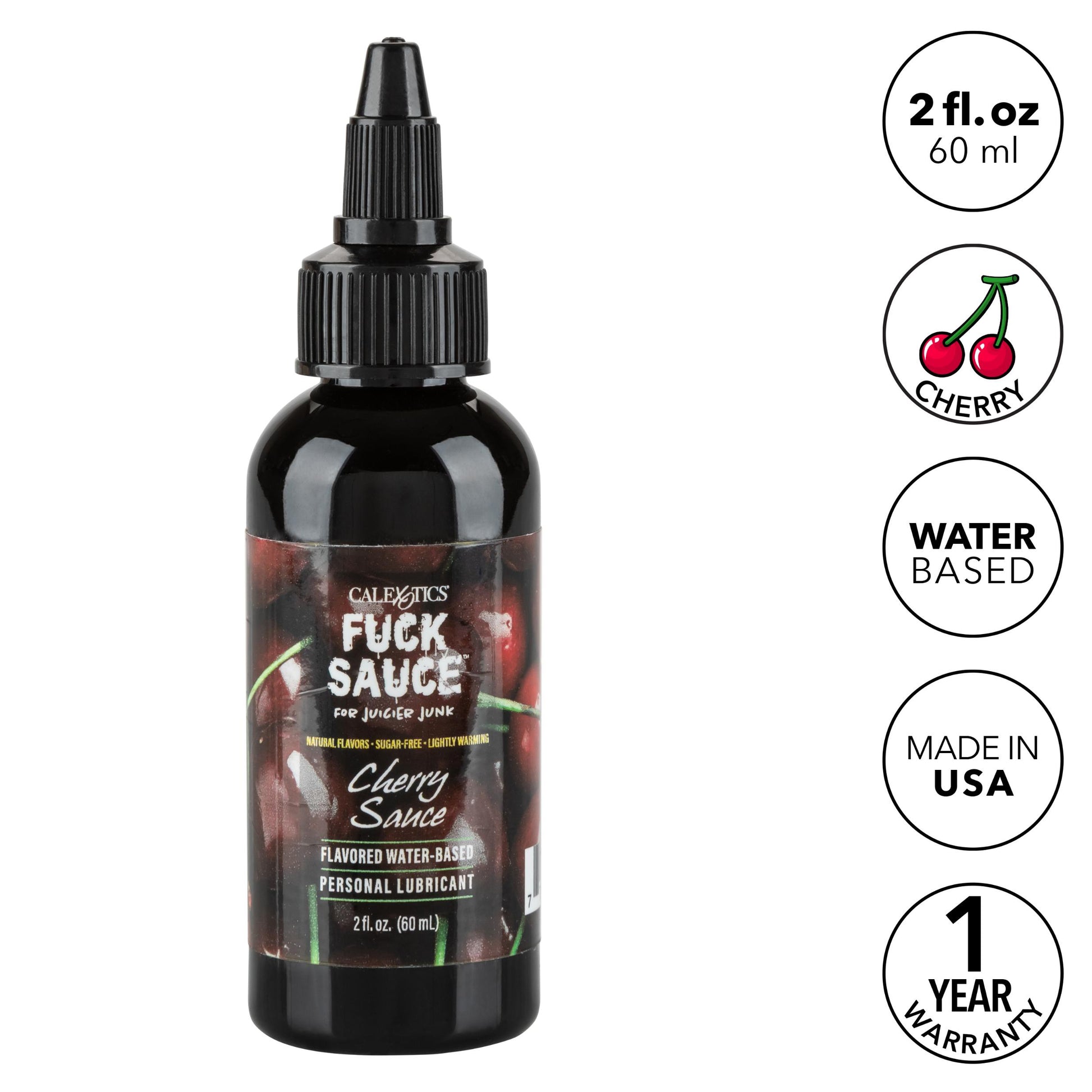 Fuck Sauce Flavored Water-Based Personal Lubricant - Cherry - 2 Fl. Oz. - Not Very Vanilla