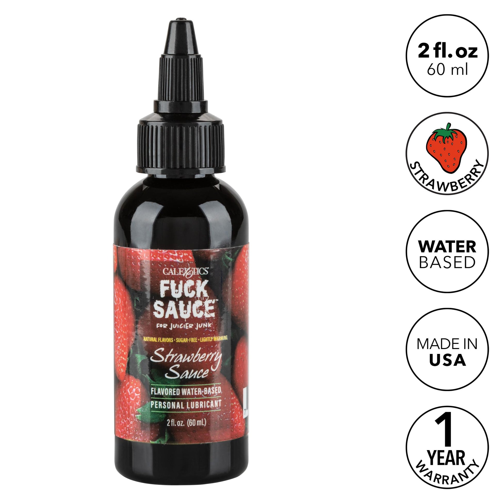 Fuck Sauce Flavored Water-Based Personal Lubricant - Strawberry - 2 Fl. Oz. - Not Very Vanilla