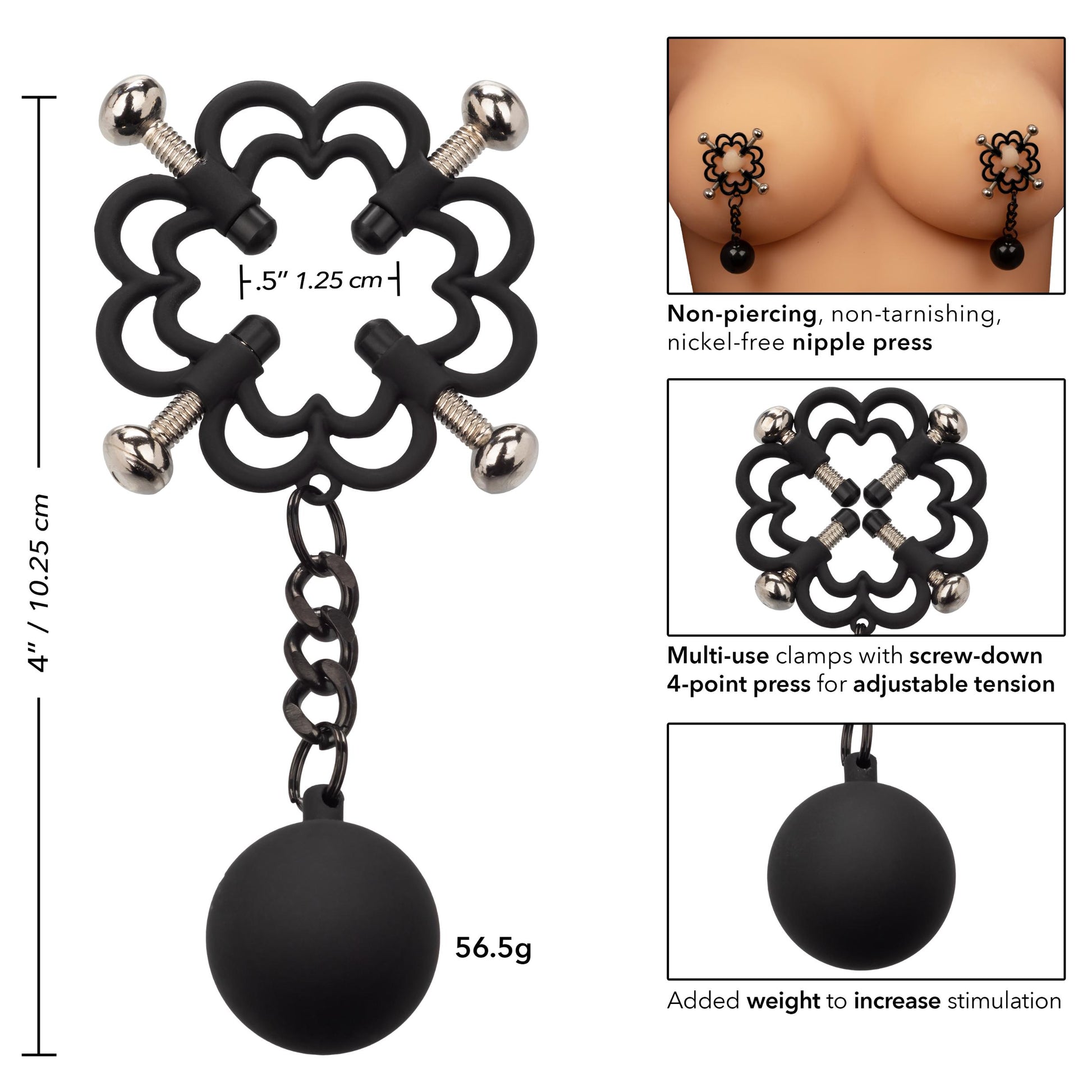 Nipple Grips Power Grip 4-Point Weighted Nipple Press - Not Very Vanilla