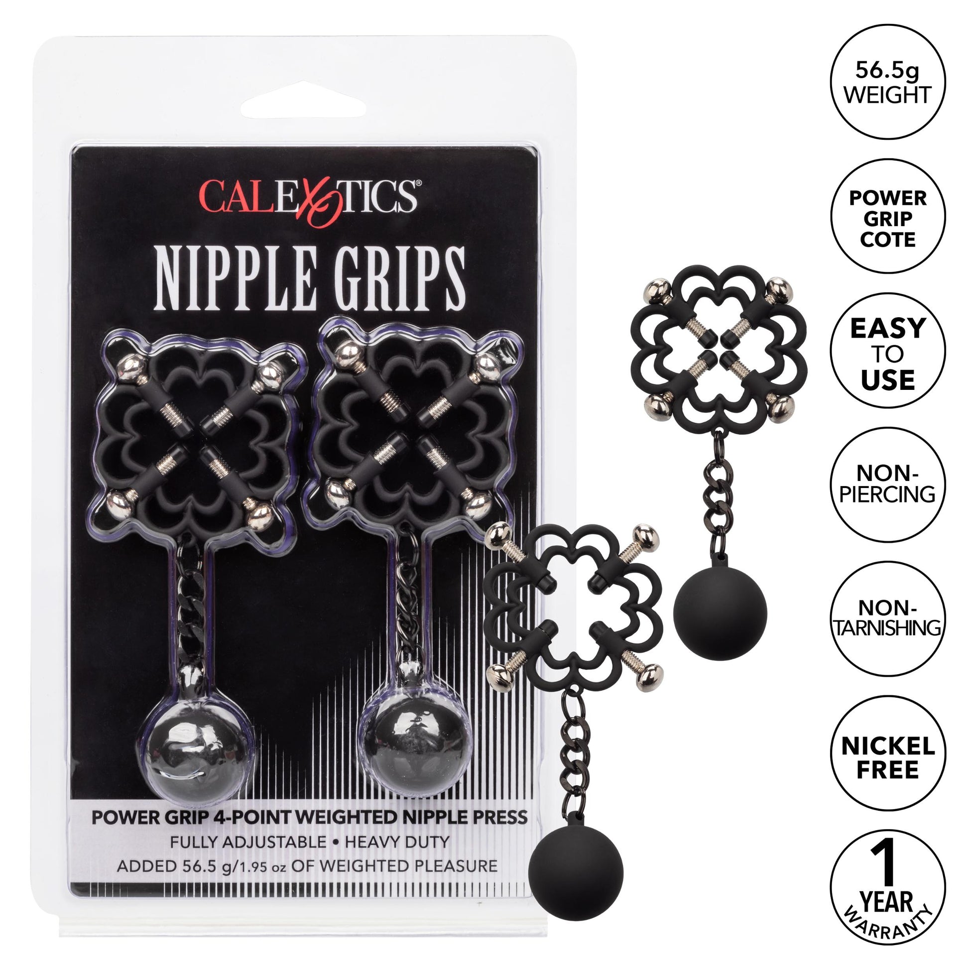 Nipple Grips Power Grip 4-Point Weighted Nipple Press - Not Very Vanilla