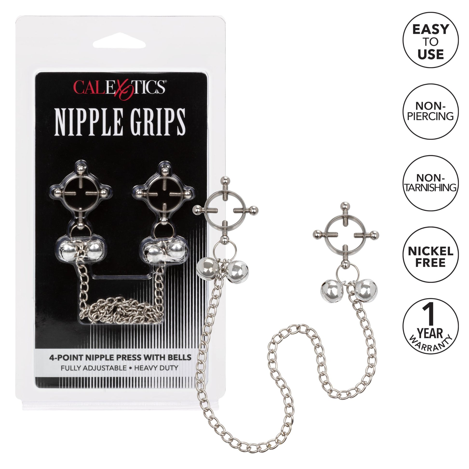 Nipple Grips 4-Point Nipple Press With Bells - Not Very Vanilla