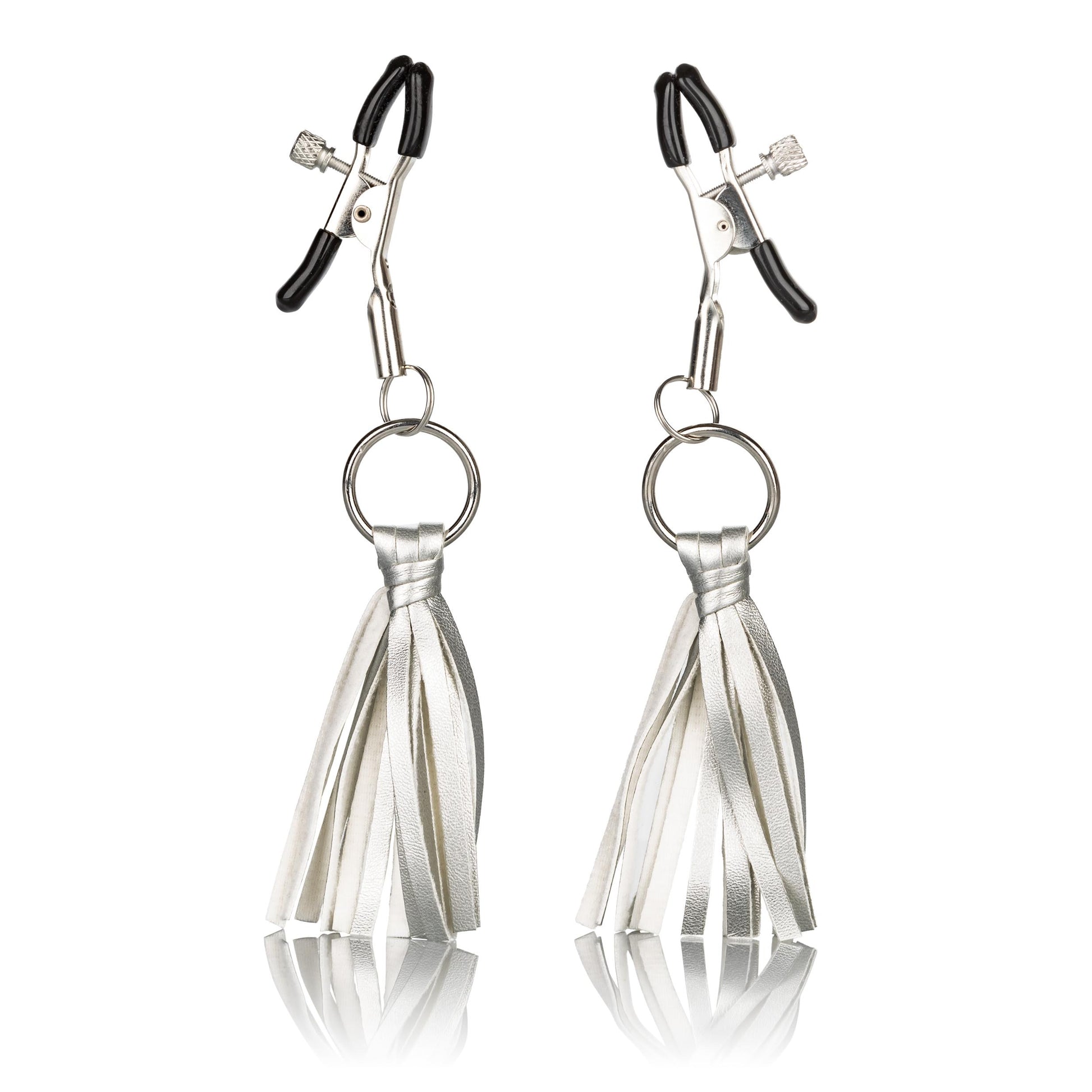 Nipple Play Playful Tassels Nipple Clamps - Silver - Not Very Vanilla