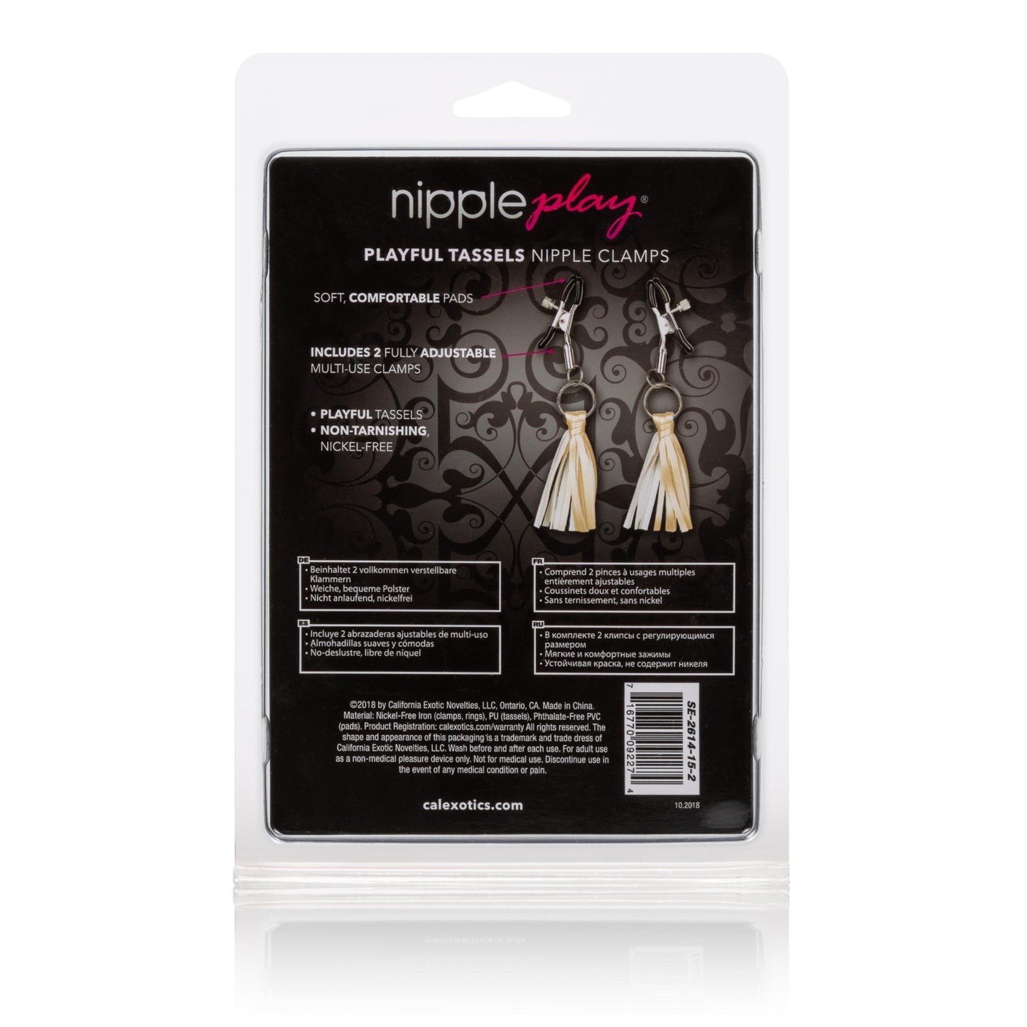 Nipple Play Playful Tassels Nipple Clamps - Gold - Not Very Vanilla