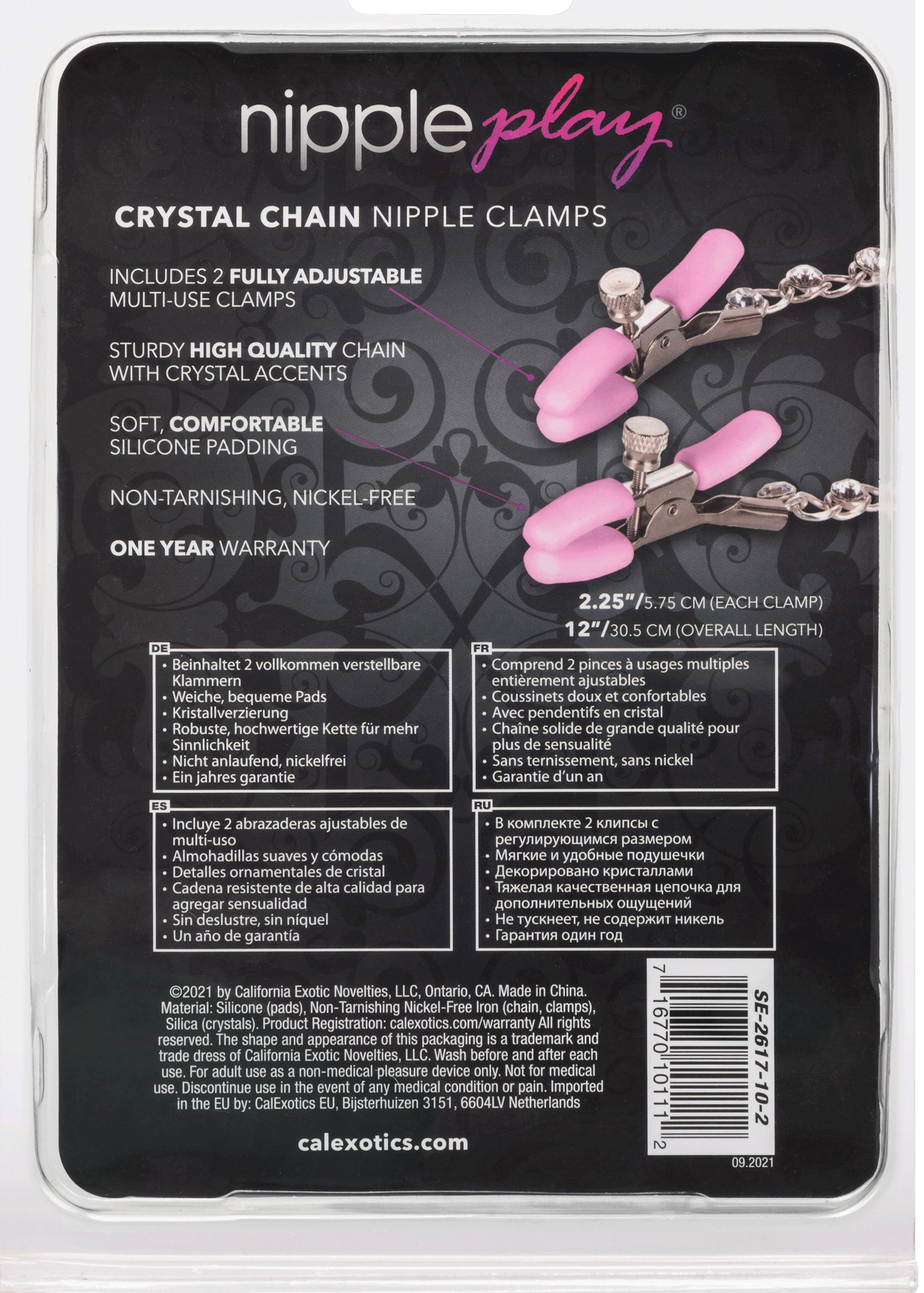 Nipple Play Crystal Chain Nipple Clamps - Pink – Not Very Vanilla