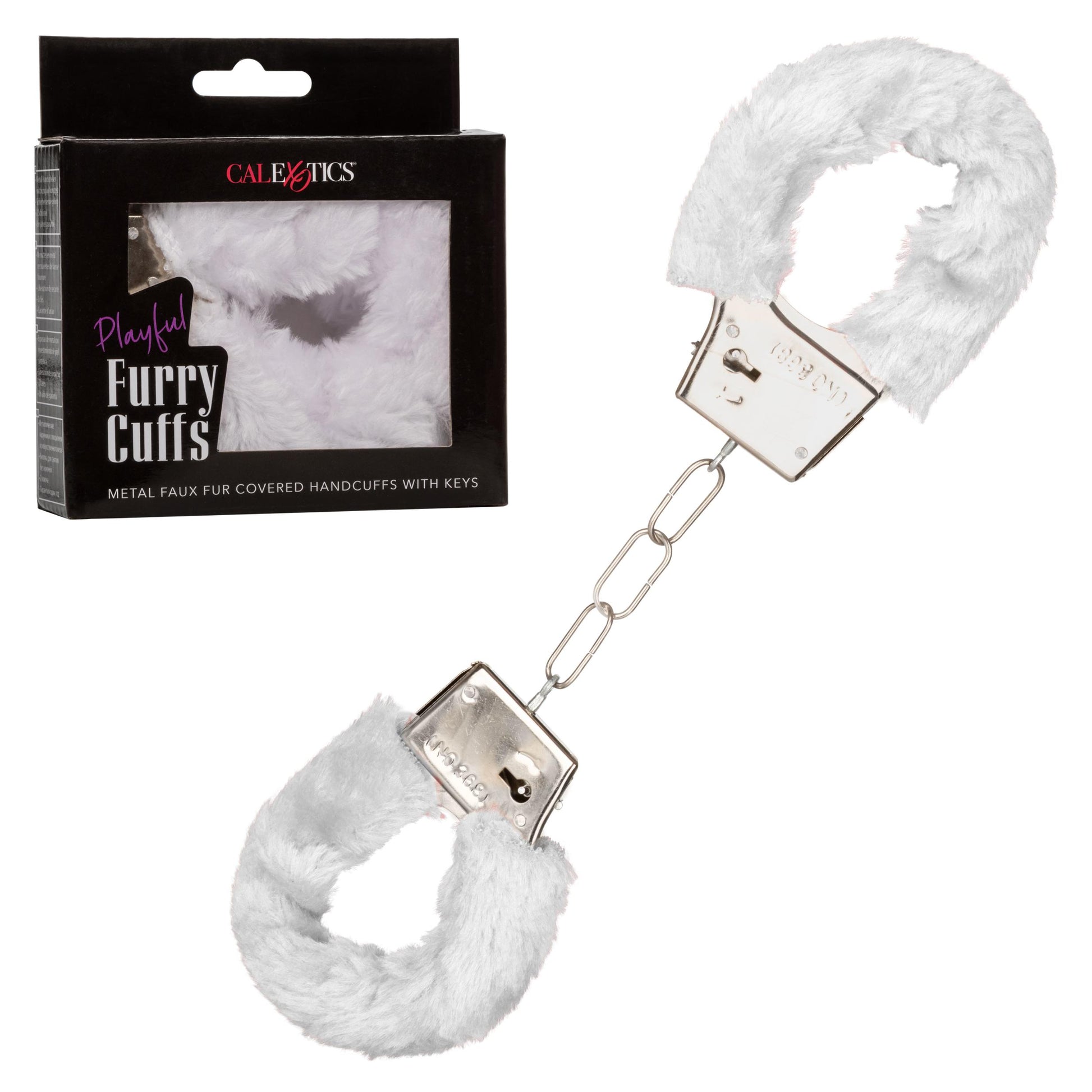 Playful Furry Cuffs - White - Not Very Vanilla