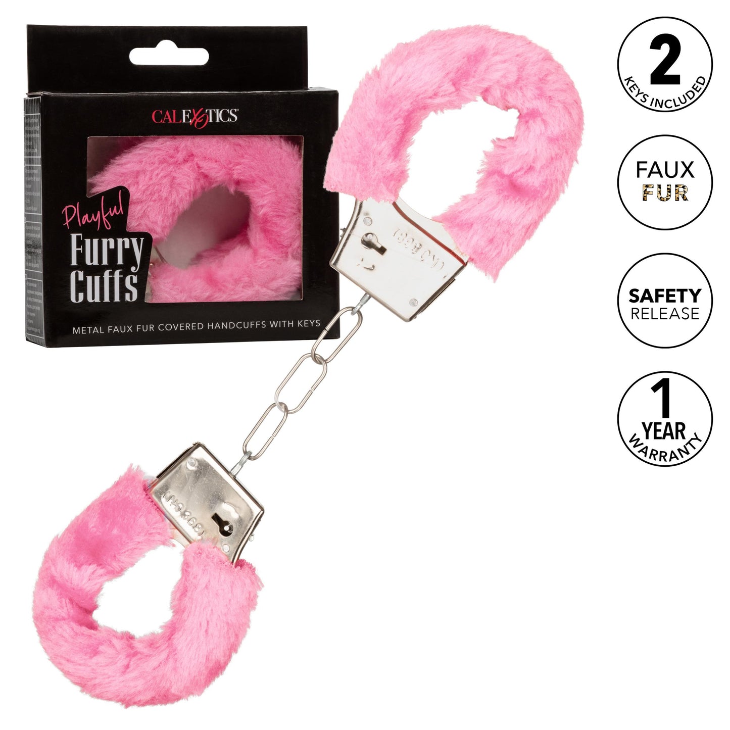 Playful Furry Cuffs - Pink - Not Very Vanilla