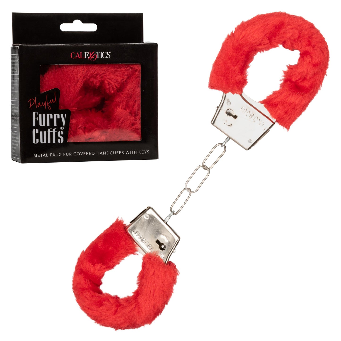 Playful Furry Cuffs - Red - Not Very Vanilla