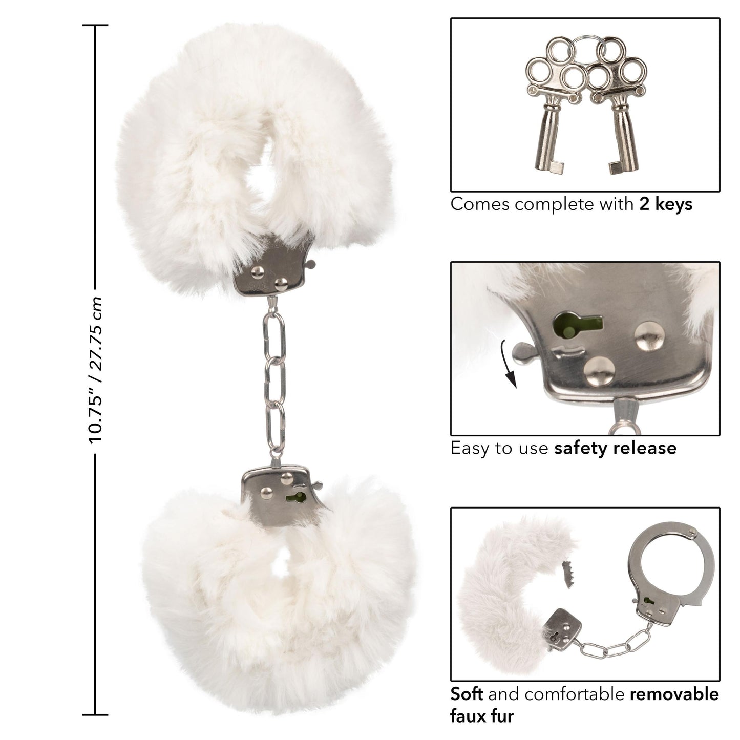 Ultra Fluffy Furry Cuffs - White - Not Very Vanilla