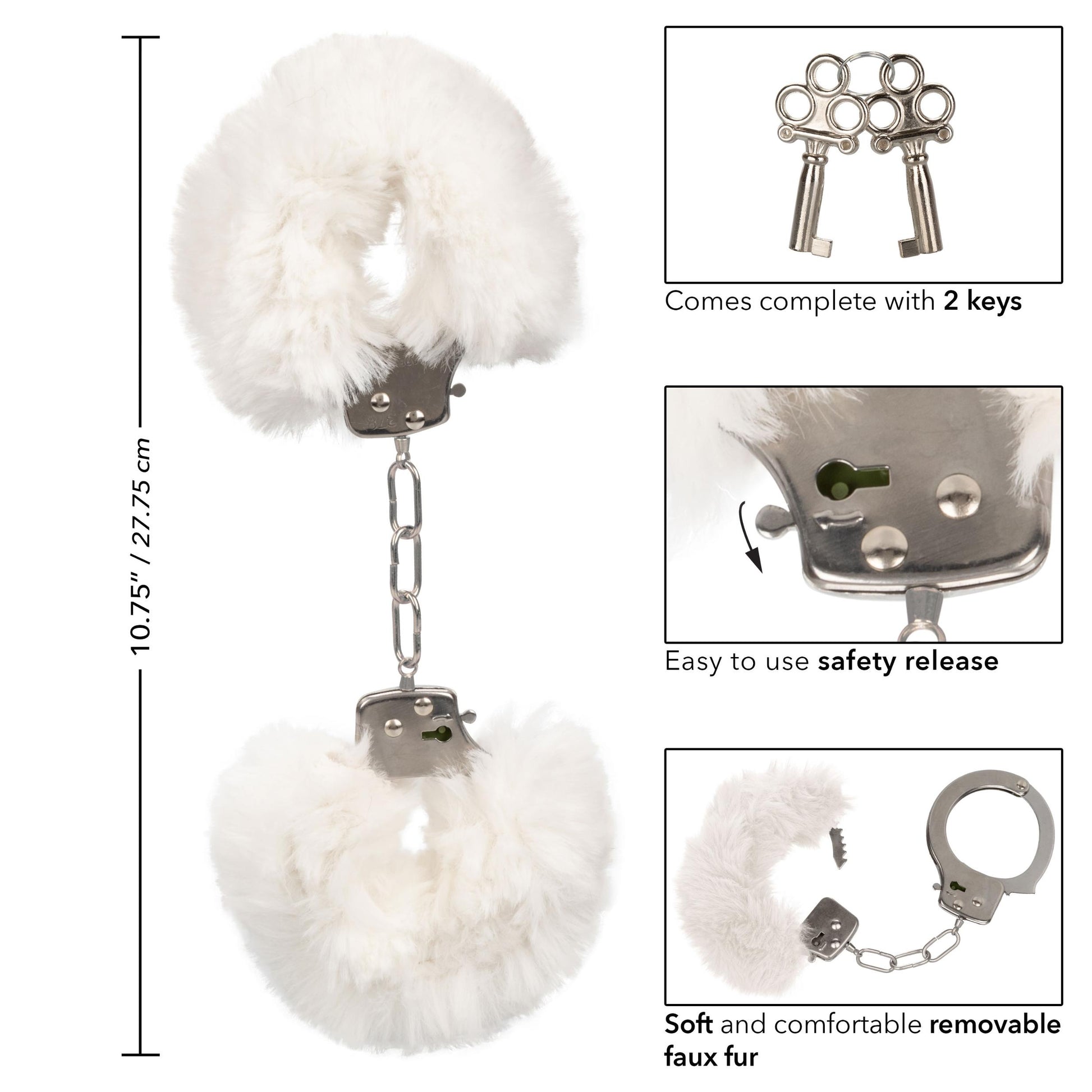 Ultra Fluffy Furry Cuffs - White - Not Very Vanilla