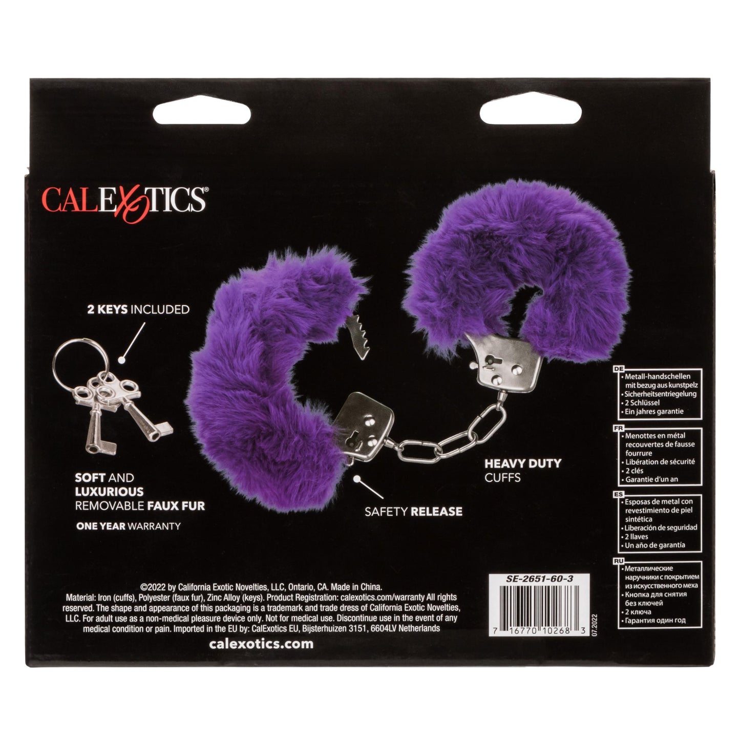 Ultra Fluffy Furry Cuffs - Purple - Not Very Vanilla