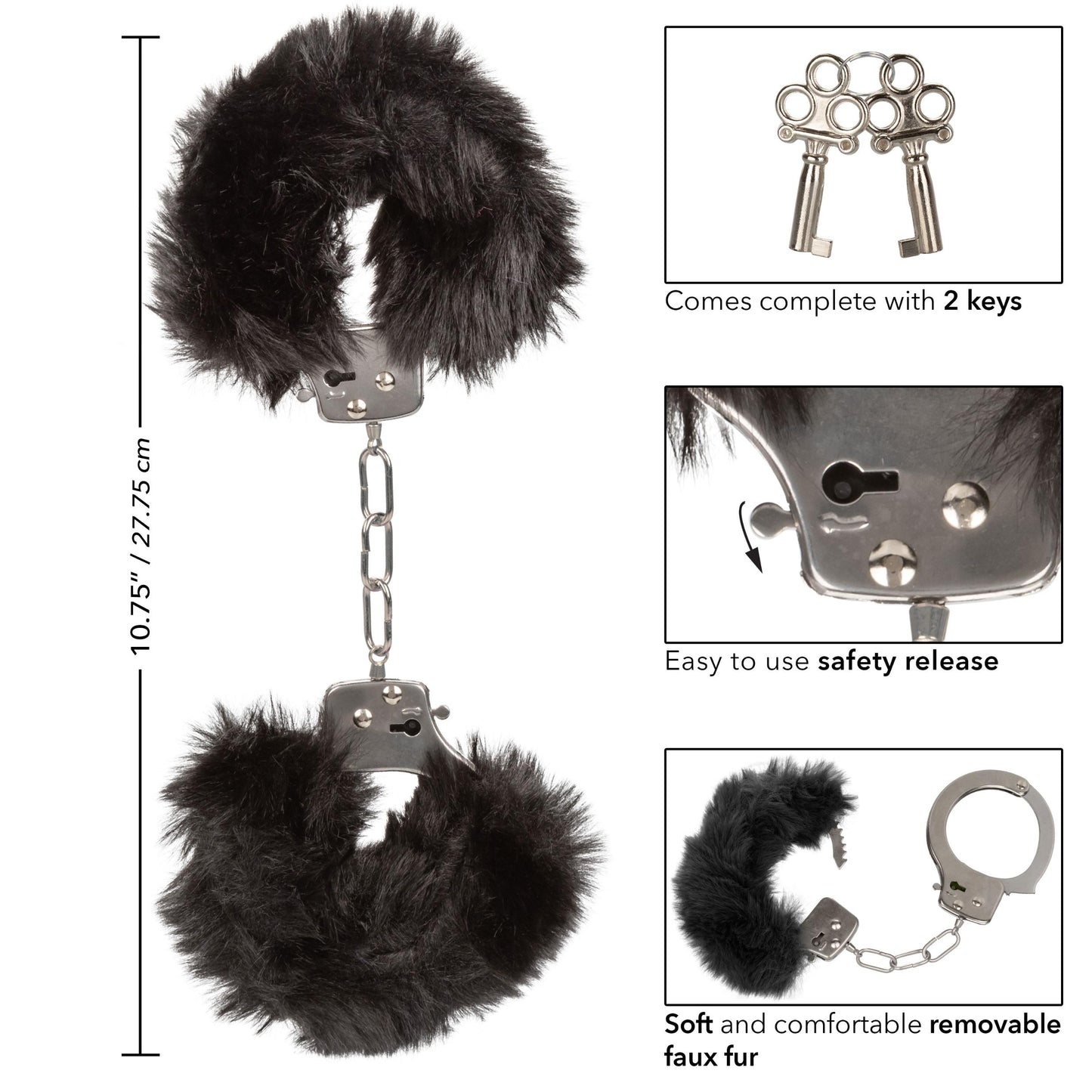 Ultra Fluffy Furry Cuffs - Black - Not Very Vanilla