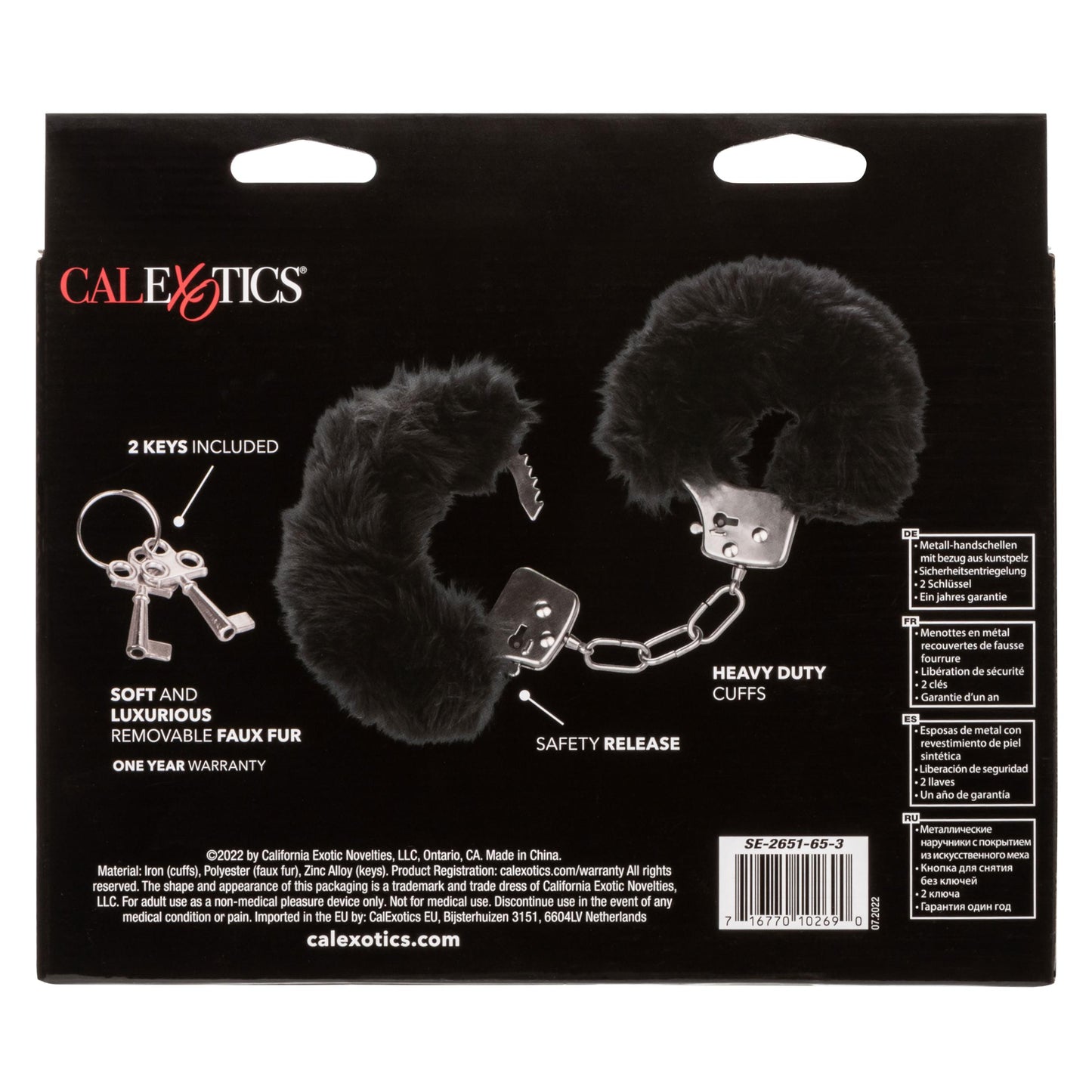 Ultra Fluffy Furry Cuffs - Black - Not Very Vanilla