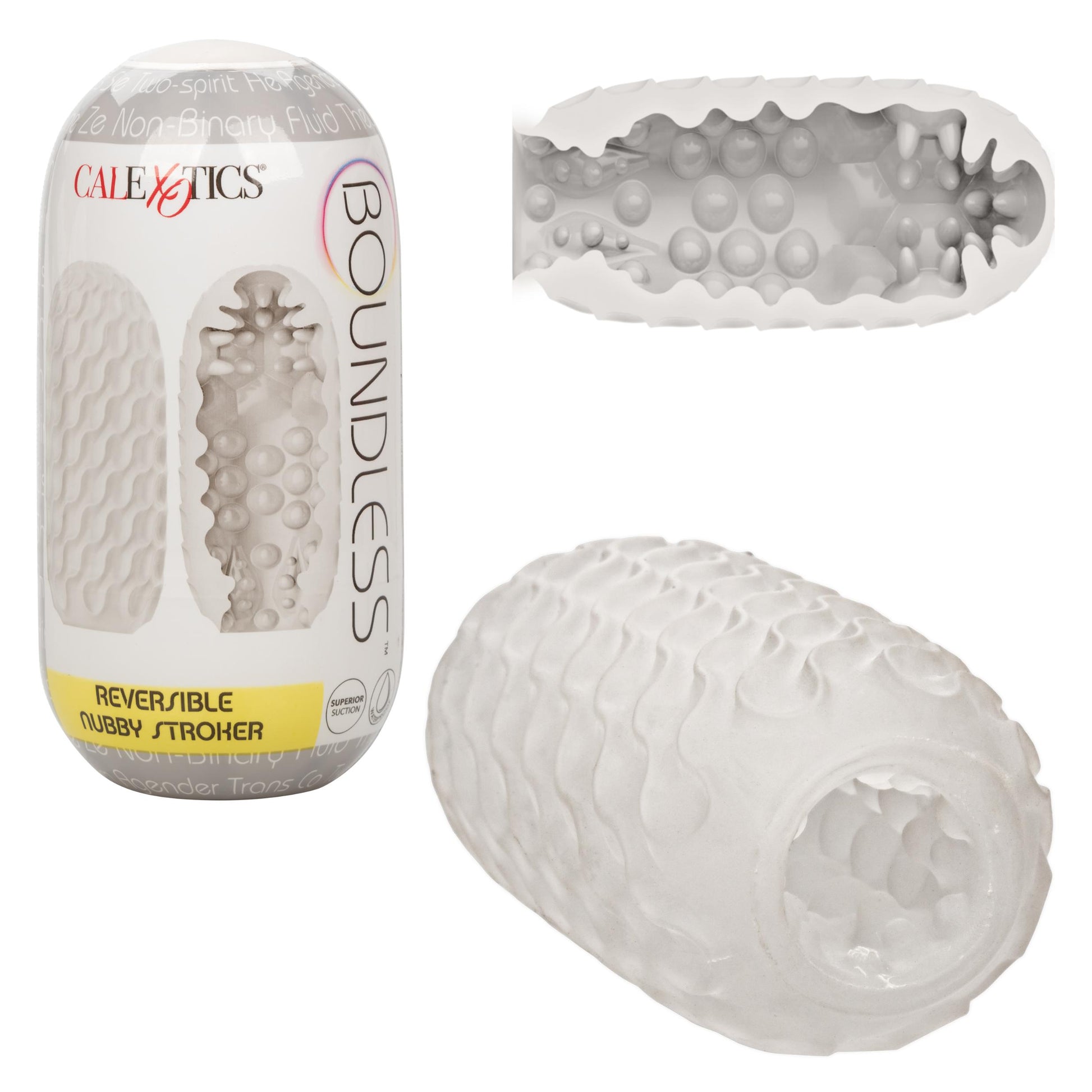 Boundless Reversible Nubby Stroker - Clear - Not Very Vanilla