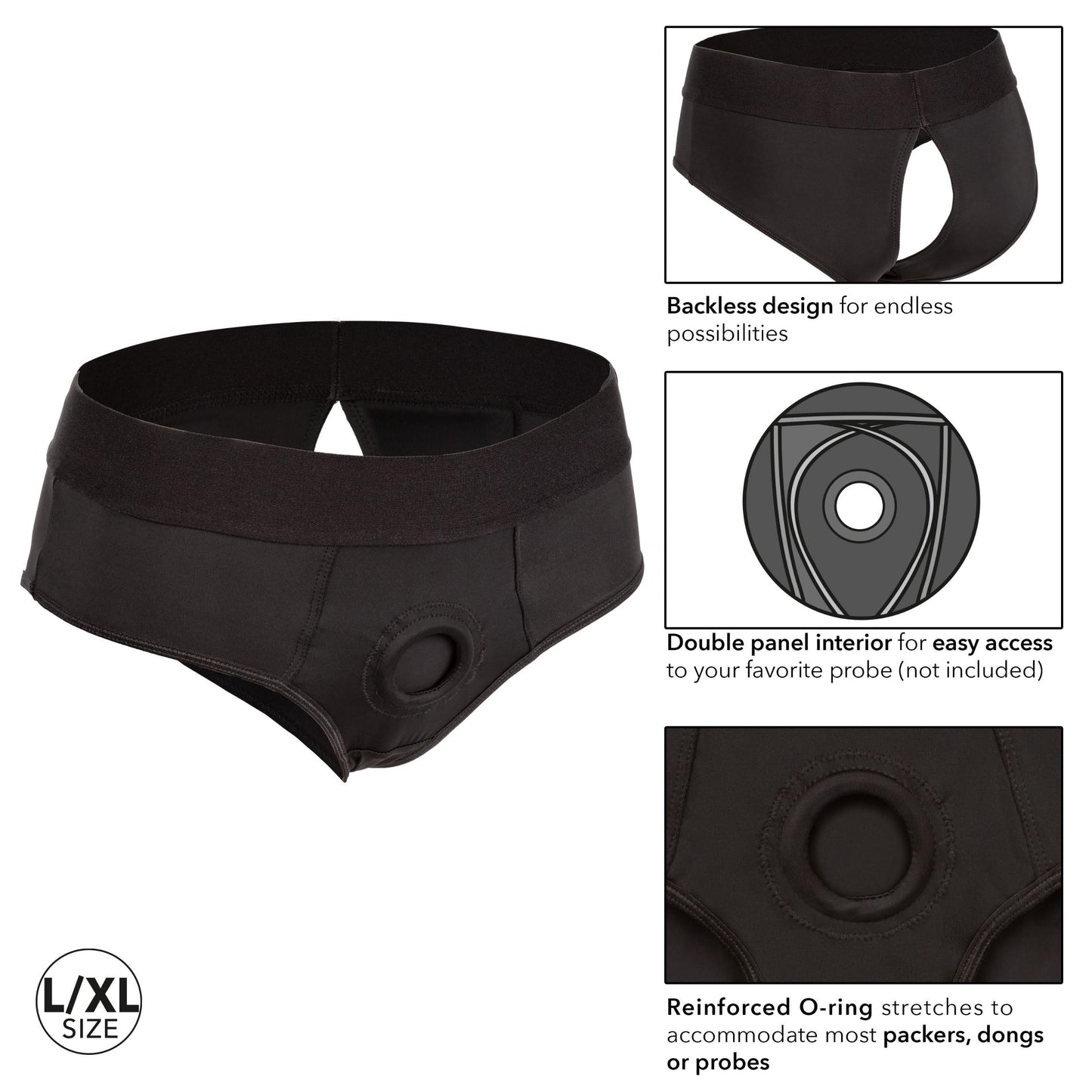 Boundless Backless Brief - L/xl - Black - Not Very Vanilla