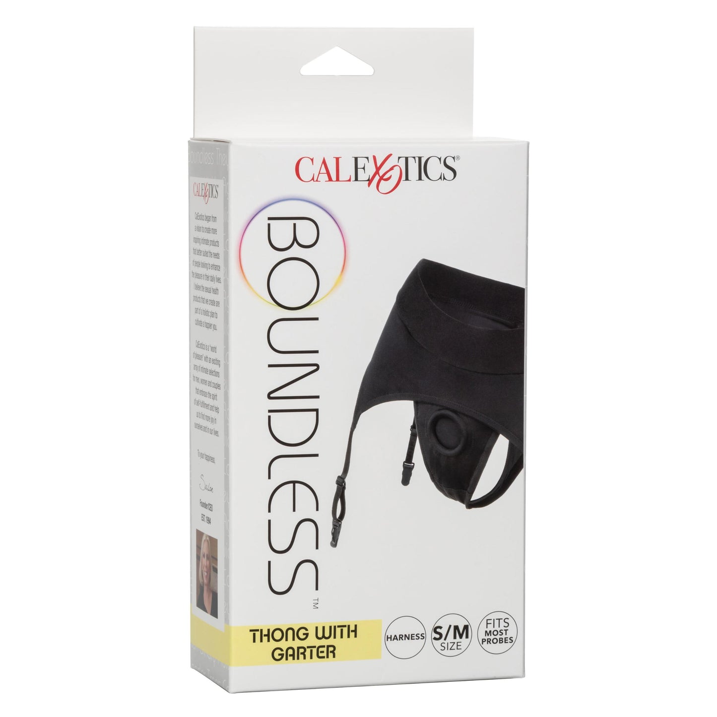 Boundless Thong With Garter - S/m - Black - Not Very Vanilla