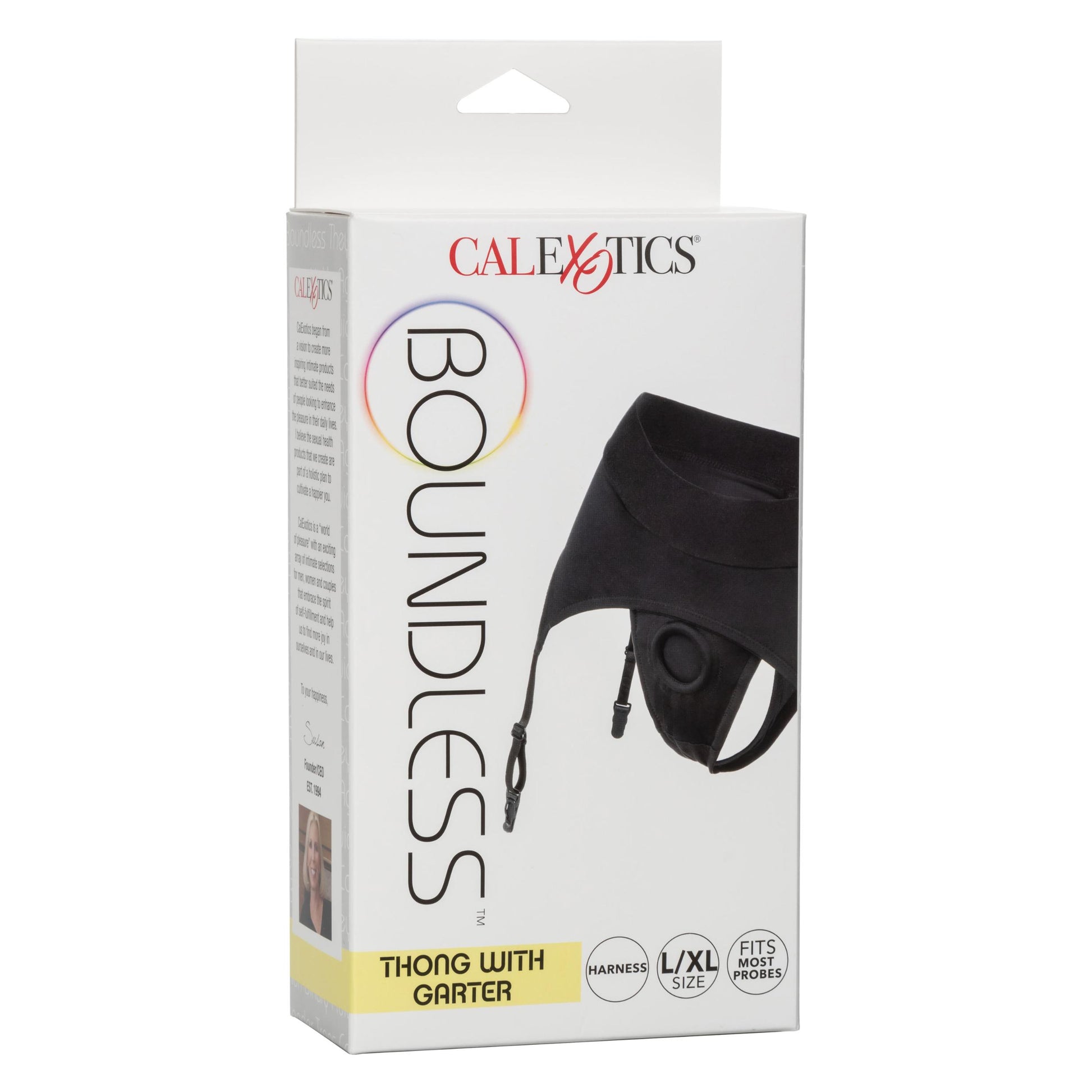 Boundless Thong With Garter - L/xl - Black - Not Very Vanilla