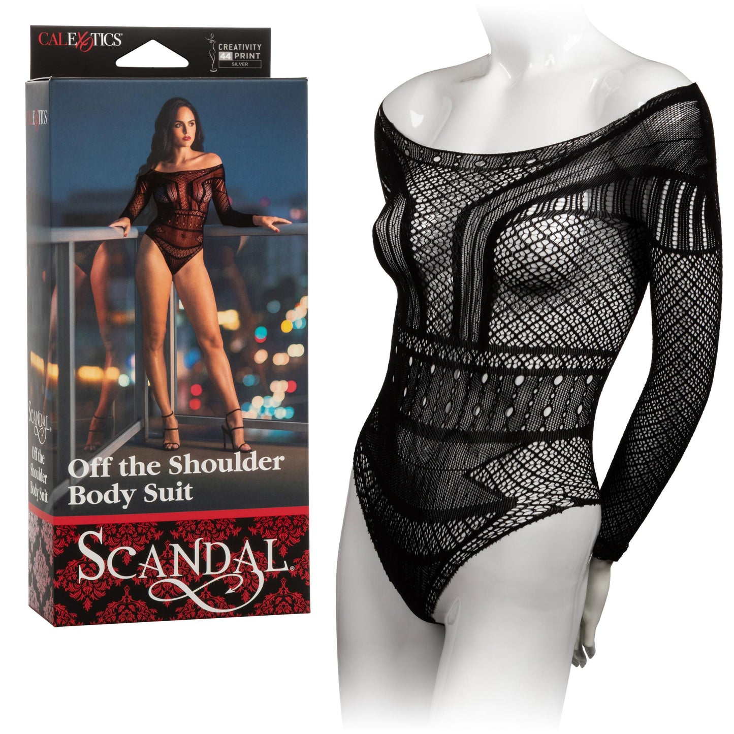 Scandal Off the Shoulder Body Suit - One Size - Black - Not Very Vanilla