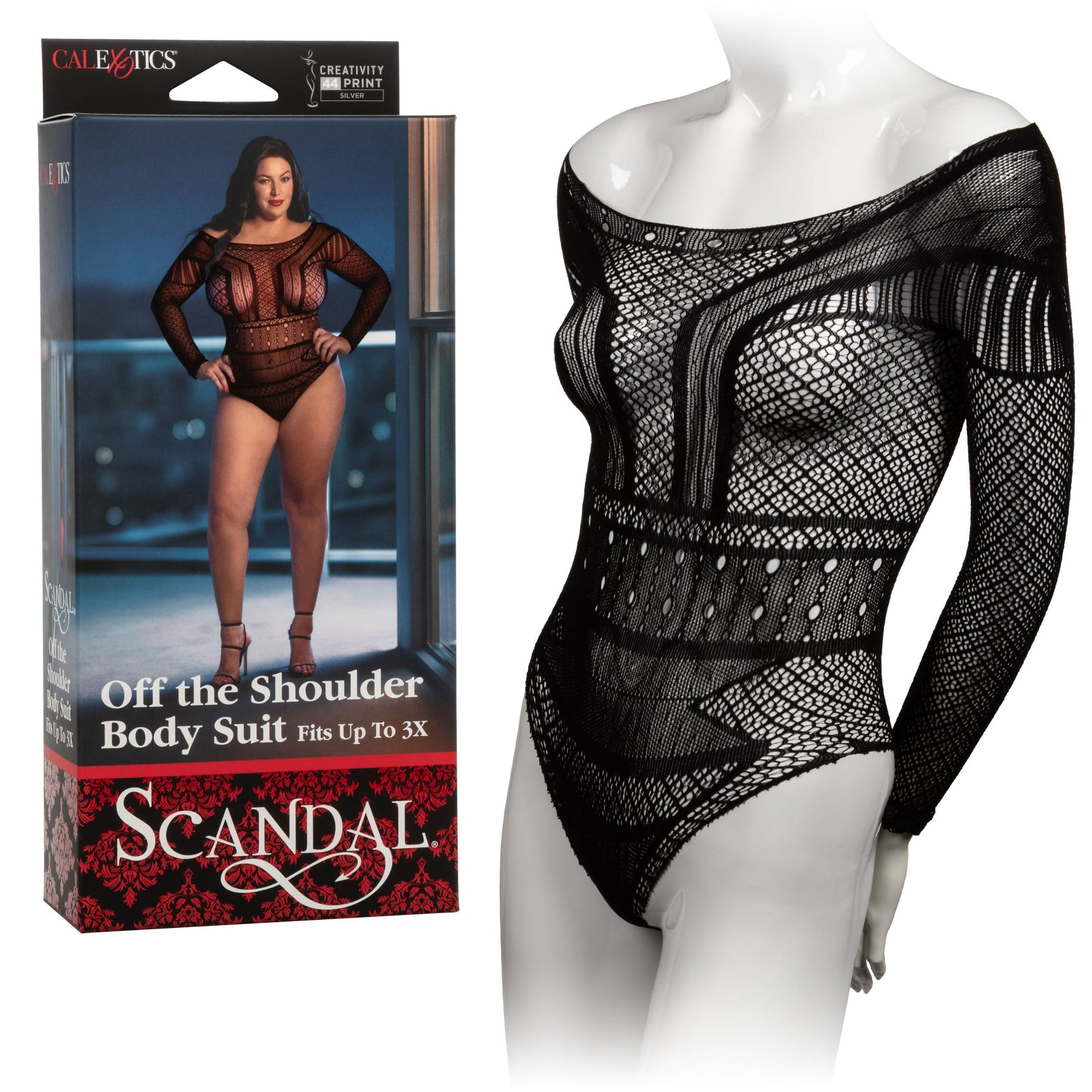 Scandal Plus Size Off the Shoulder Body Suit - Plus Size - Black - Not Very Vanilla