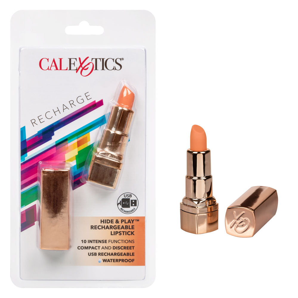 Hide and Play Rechargeable Lipstick - Coral - Not Very Vanilla