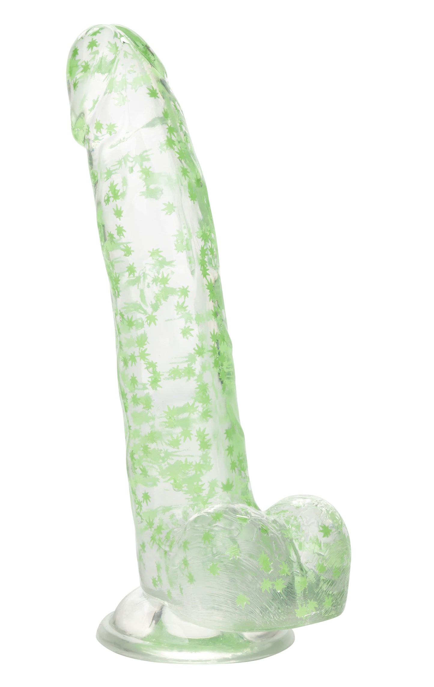 Naughty Bits I Leaf Dick Glow-in-the-Dark Weed Leaf Dildo - Glow in the Dark - Not Very Vanilla