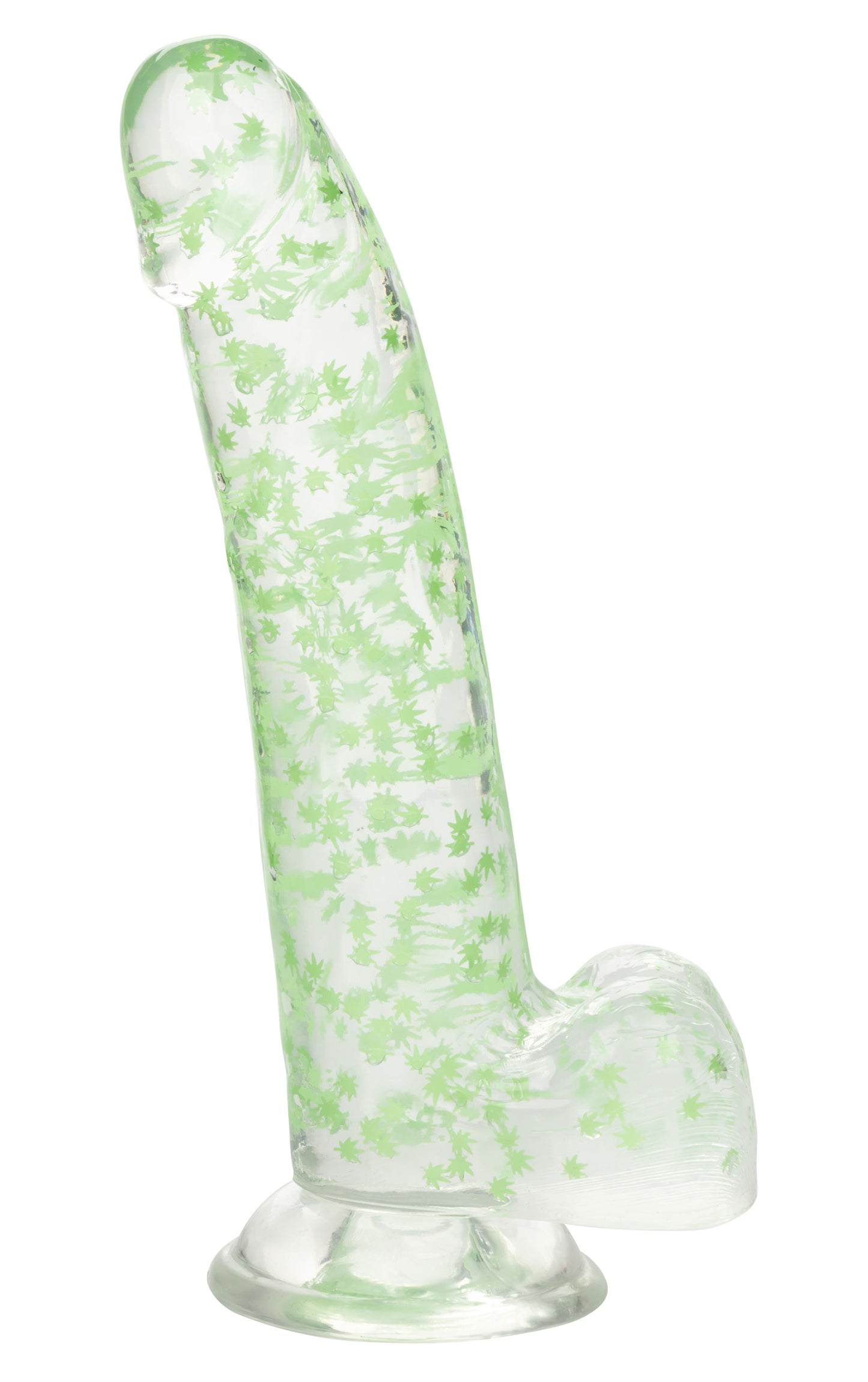 Naughty Bits I Leaf Dick Glow-in-the-Dark Weed Leaf Dildo - Glow in the Dark - Not Very Vanilla